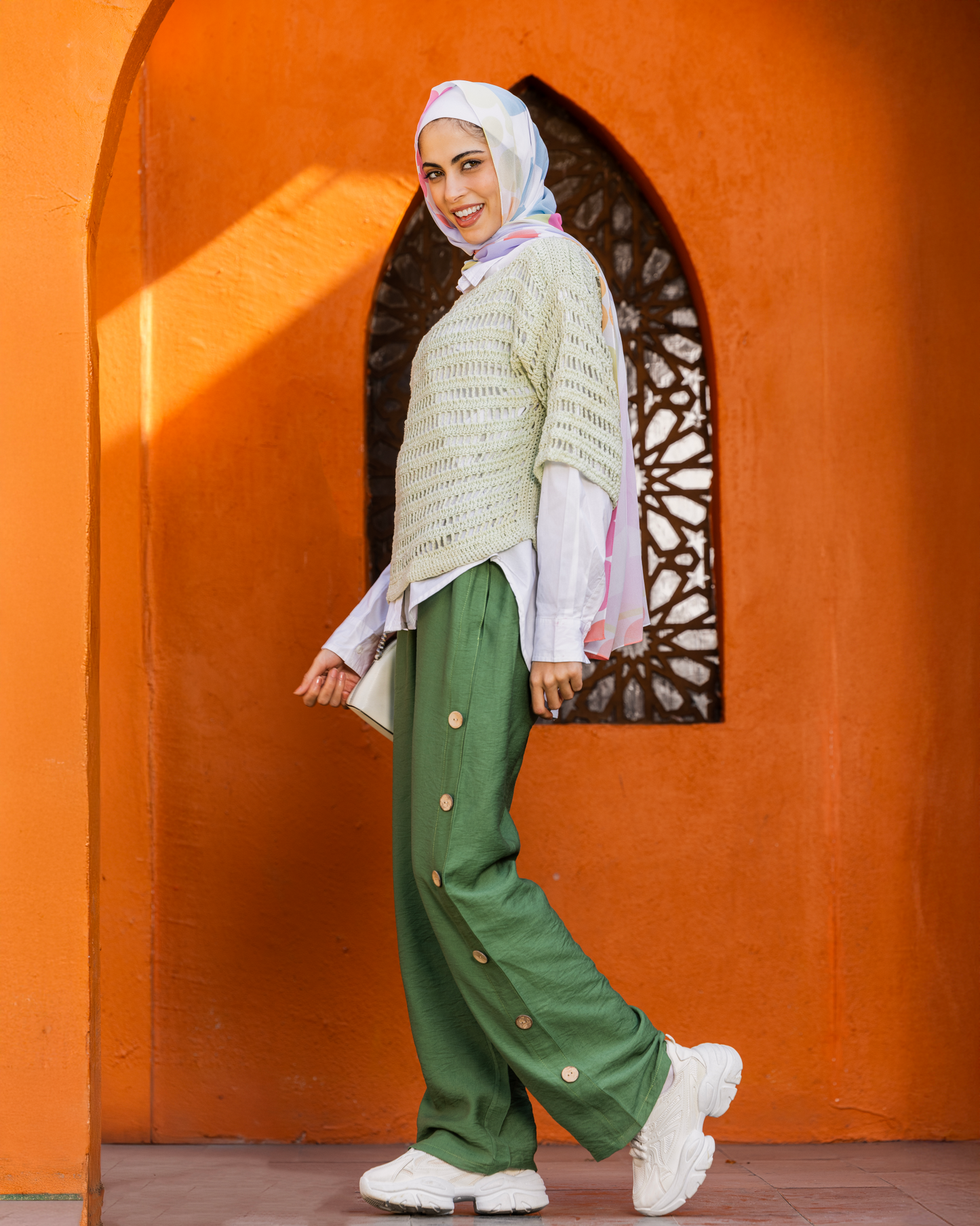 Linen Pant 24306 with Side Buttons