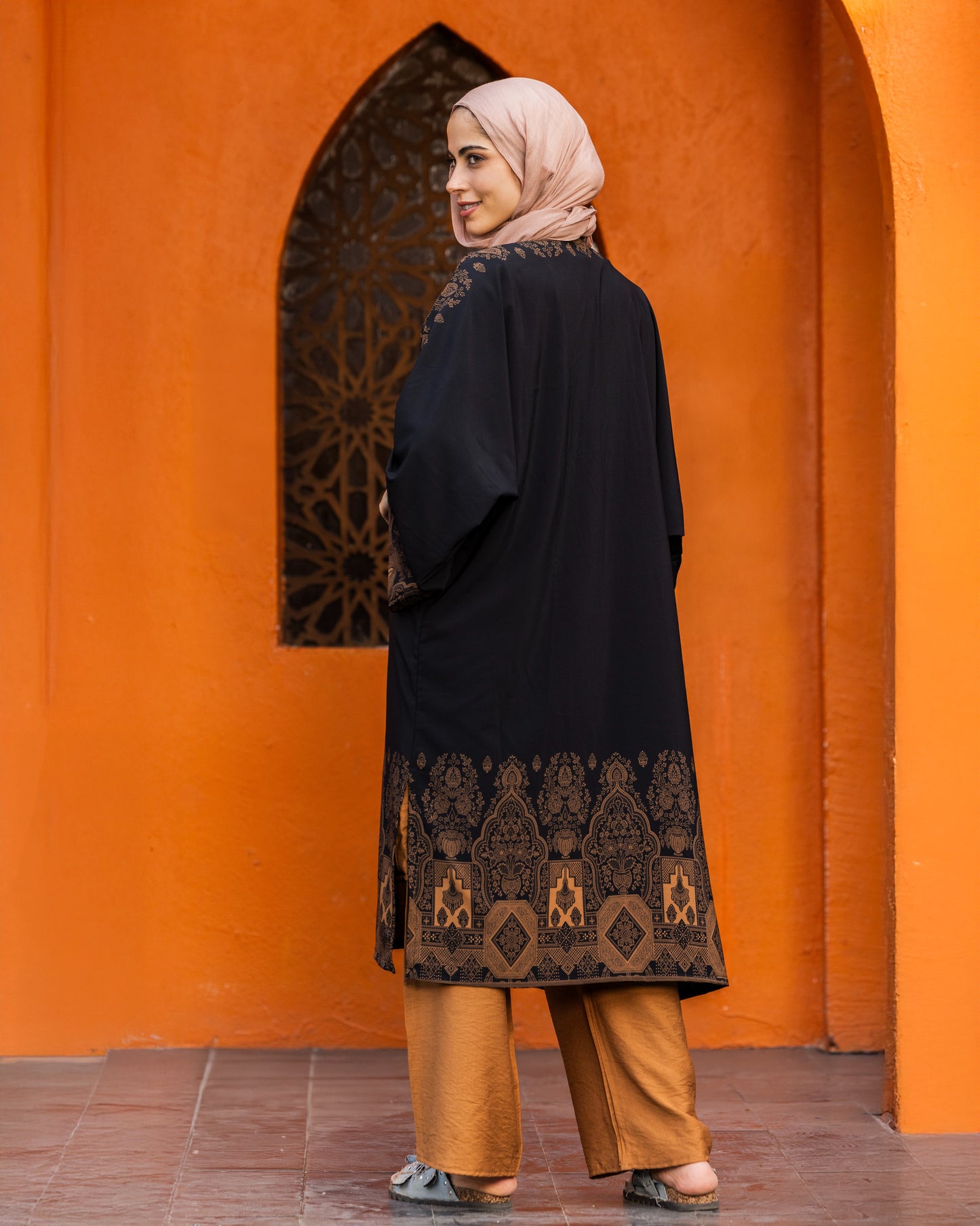 Long cardigan (Jacket) with Islamic Shapes