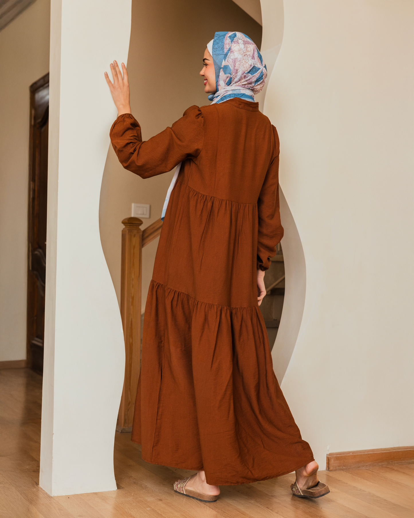 Linen Dress 117 Half Buttons