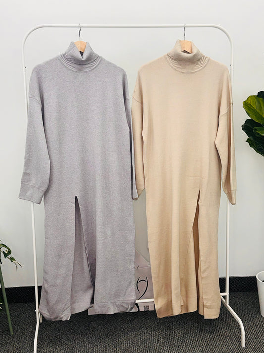 Long dress agena high collar (osh elnml)