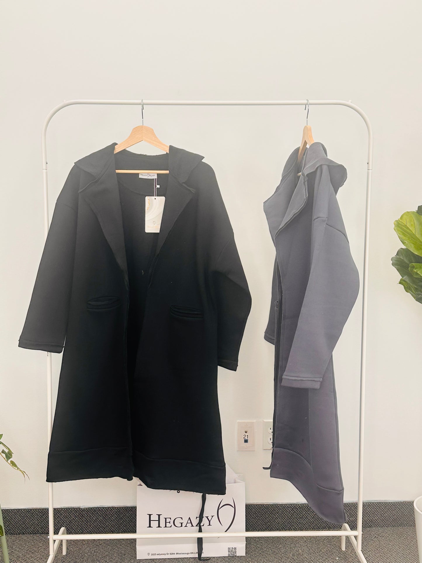 Long wj252 open jacket melton with hodded