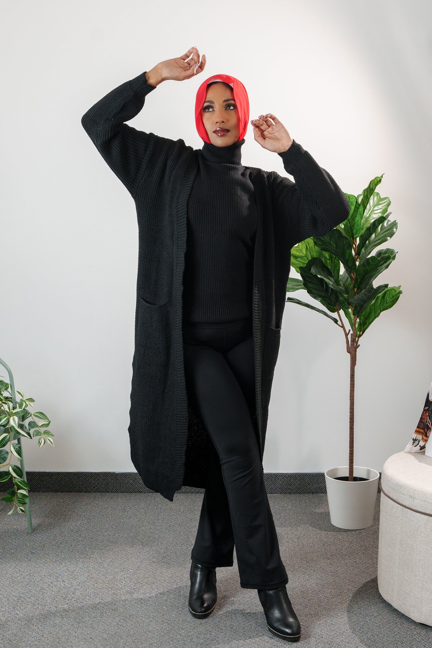 Long cardigan with pockets