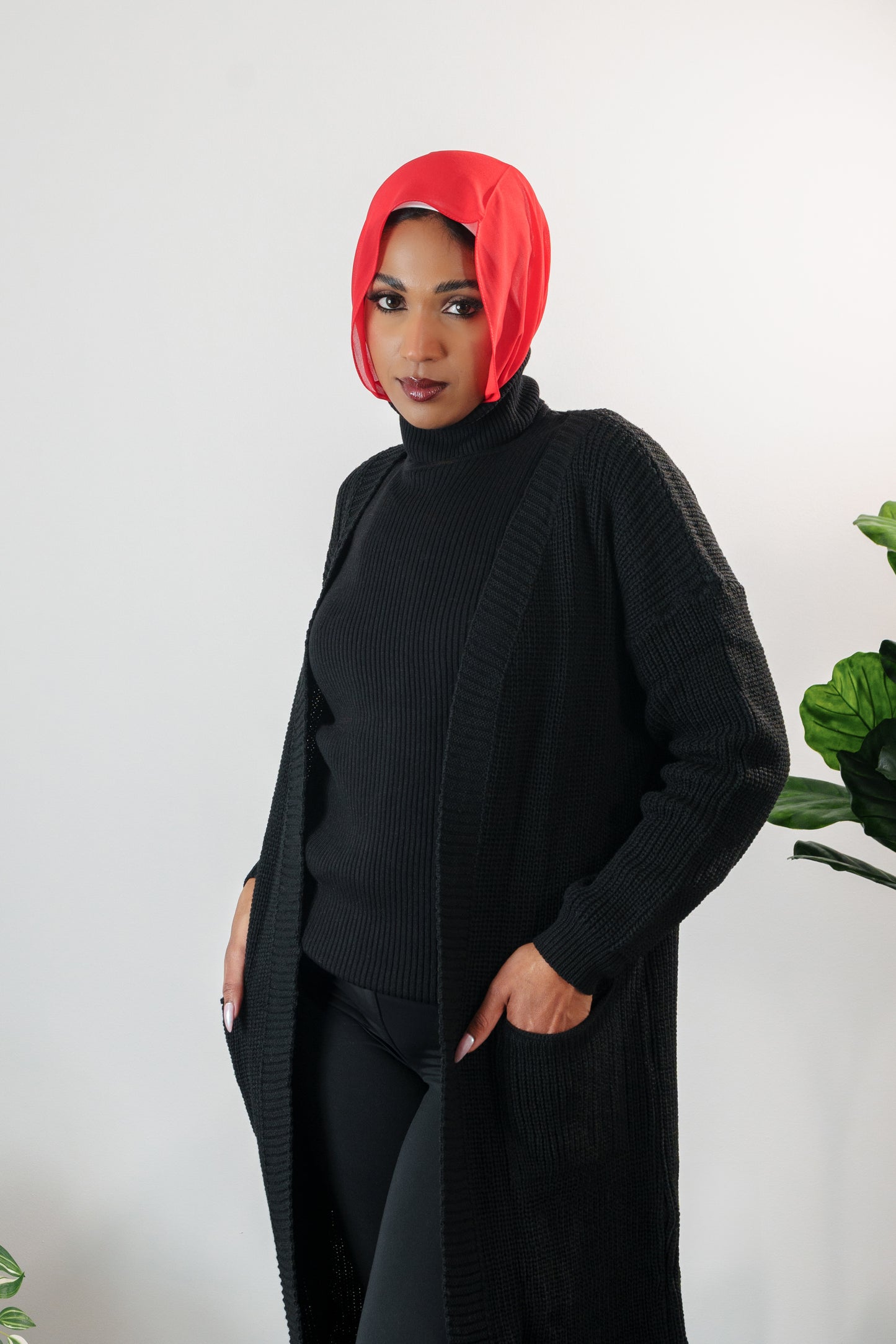 Long cardigan with pockets