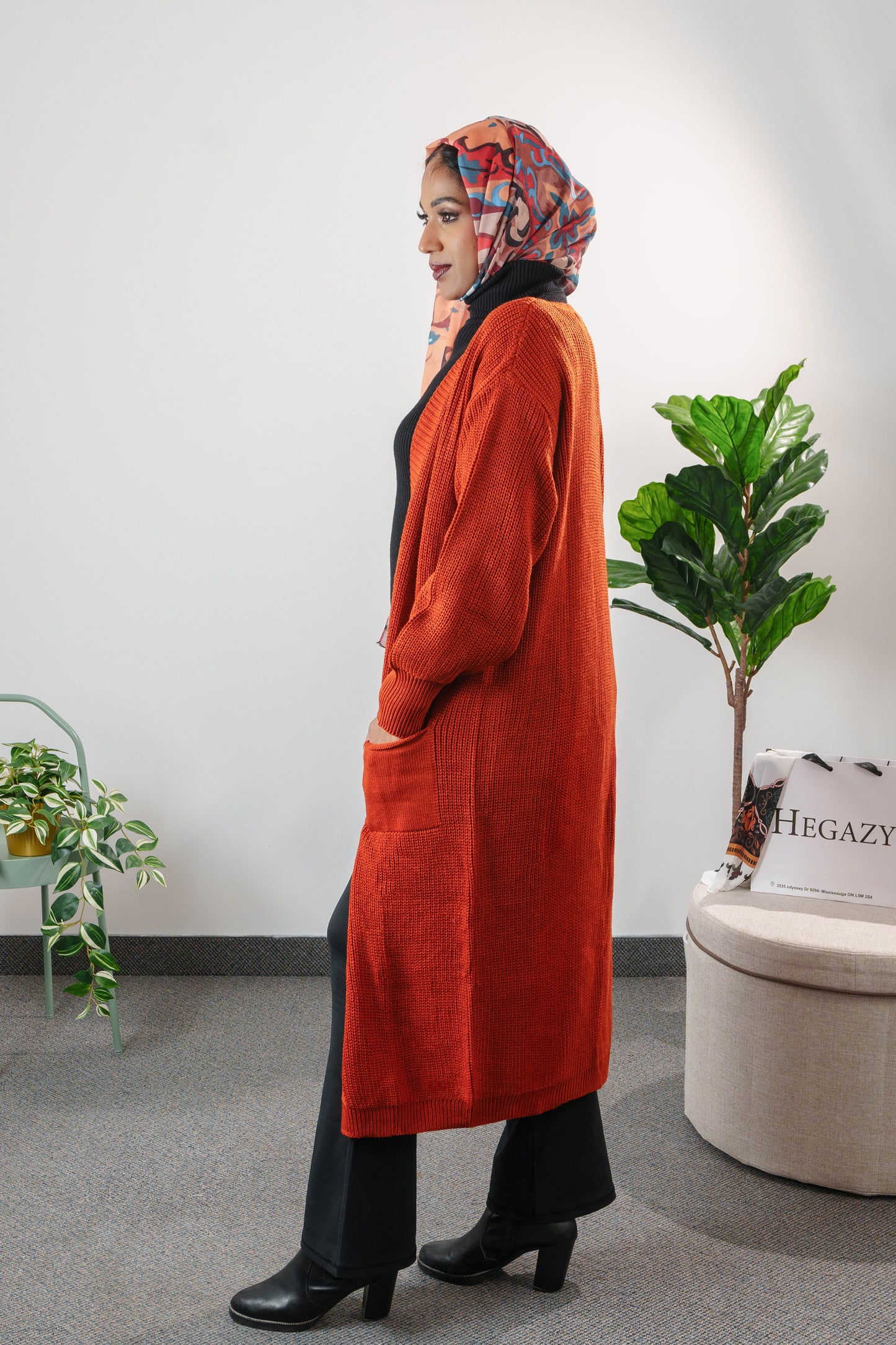 Long cardigan with pockets