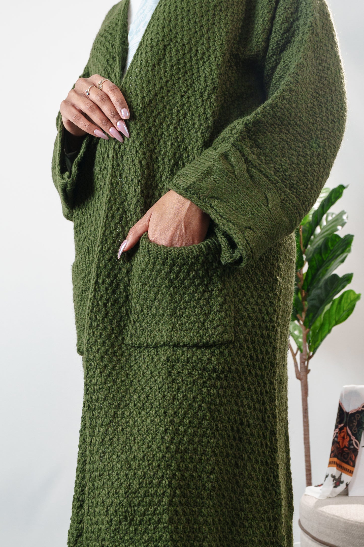 Long cardigan with pockets