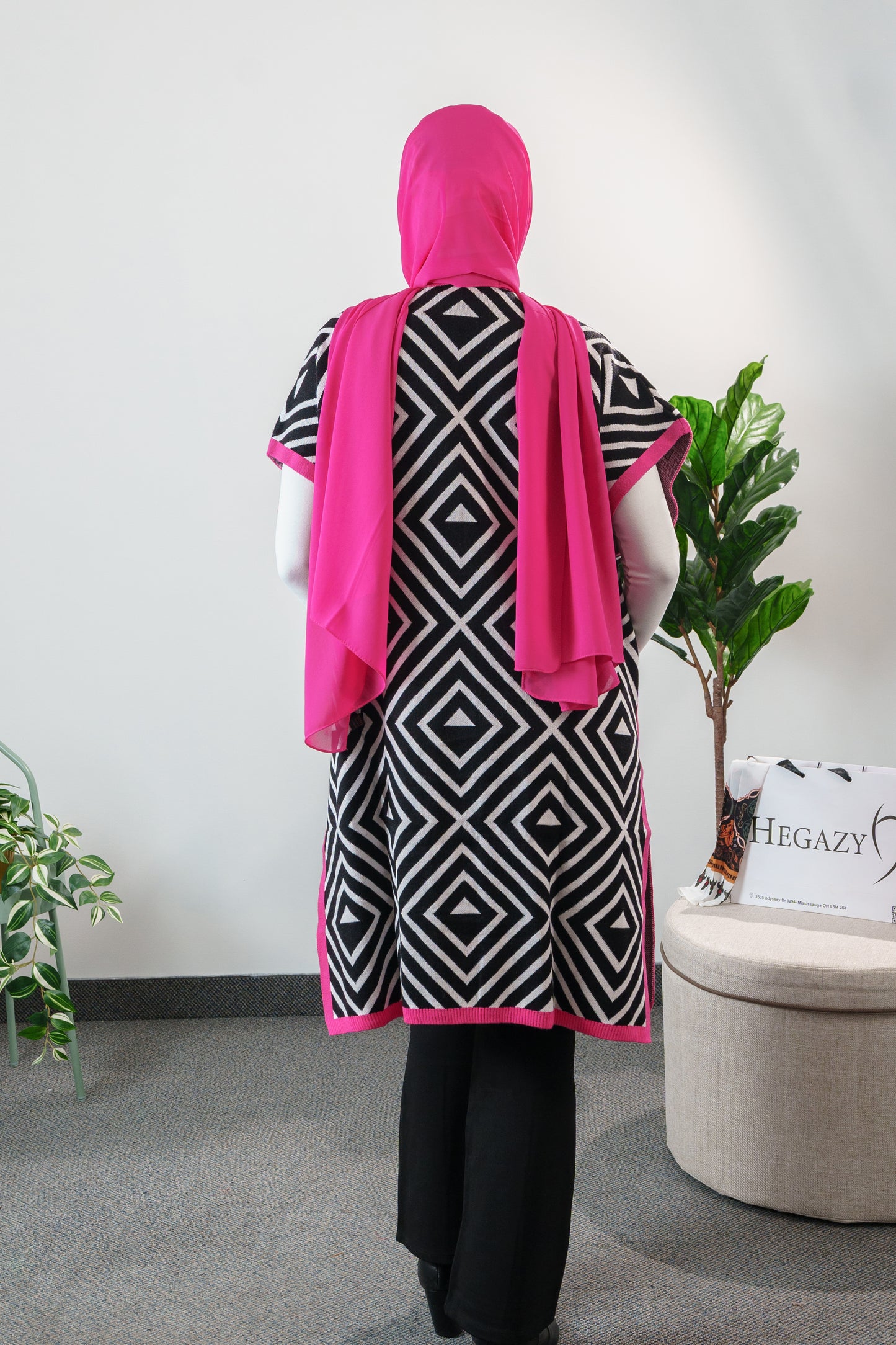 Printed long cardigan