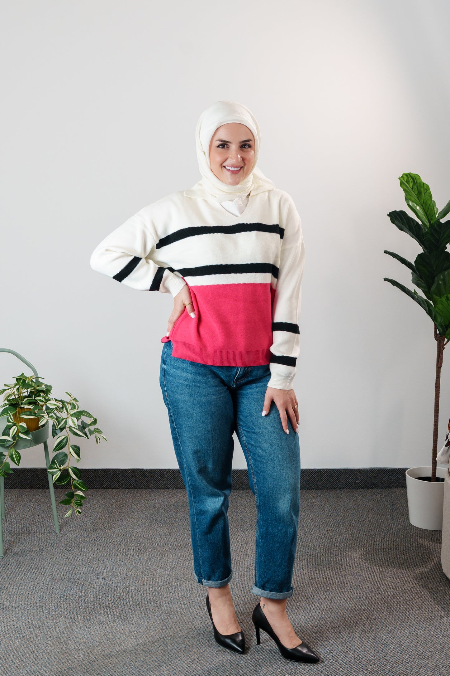 Women's Striped Knit Sweater