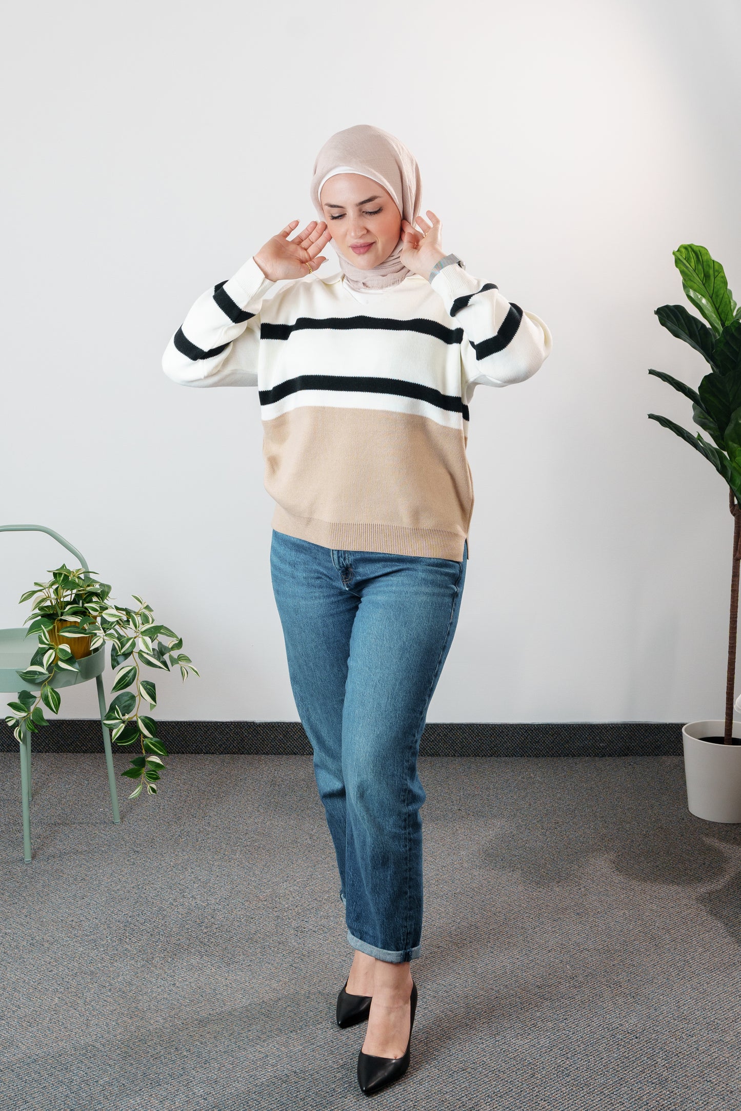 Women's Striped Knit Sweater