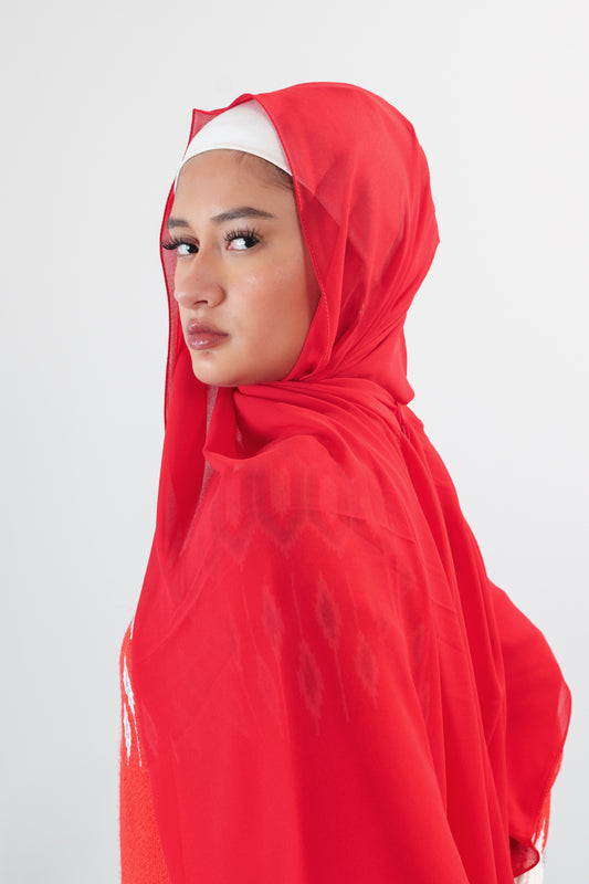 écharpe rectangulaire en mousseline de soie