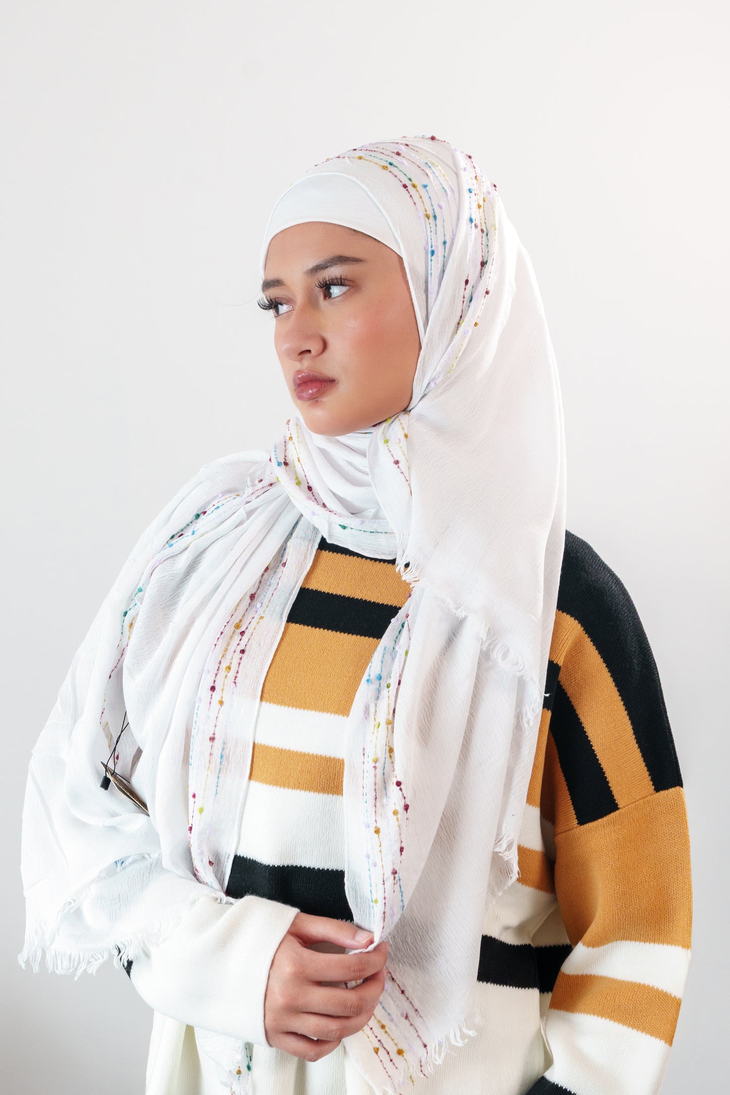 Pull en maille rayée