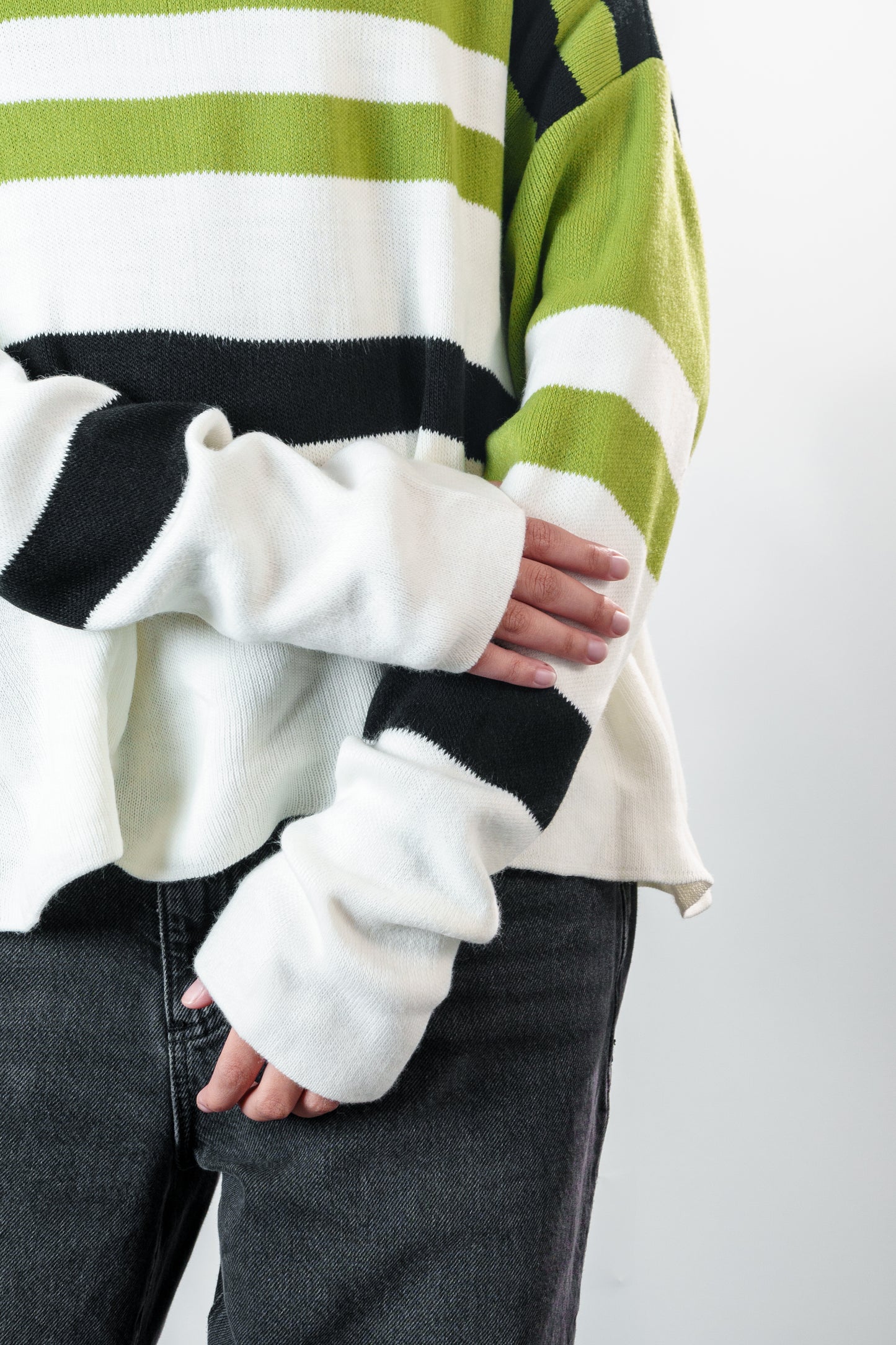 Pull en maille rayée