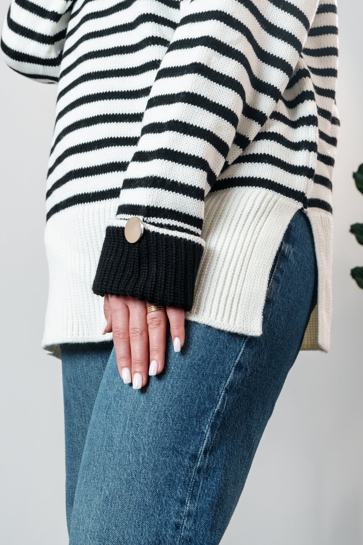 long striped sweater