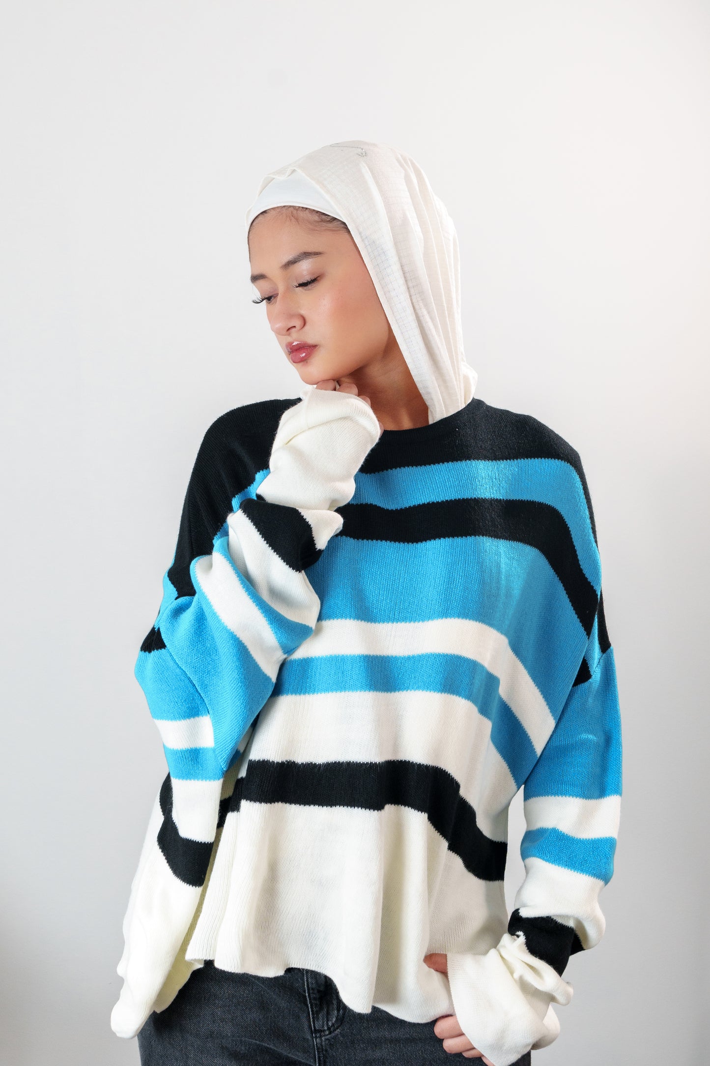 Pull en maille rayée