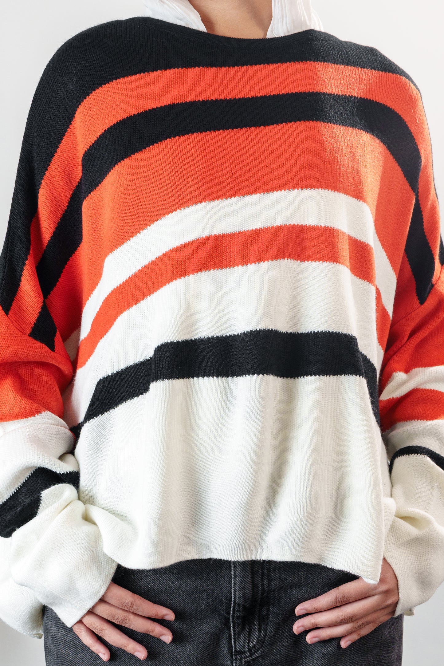 Pull en maille rayée