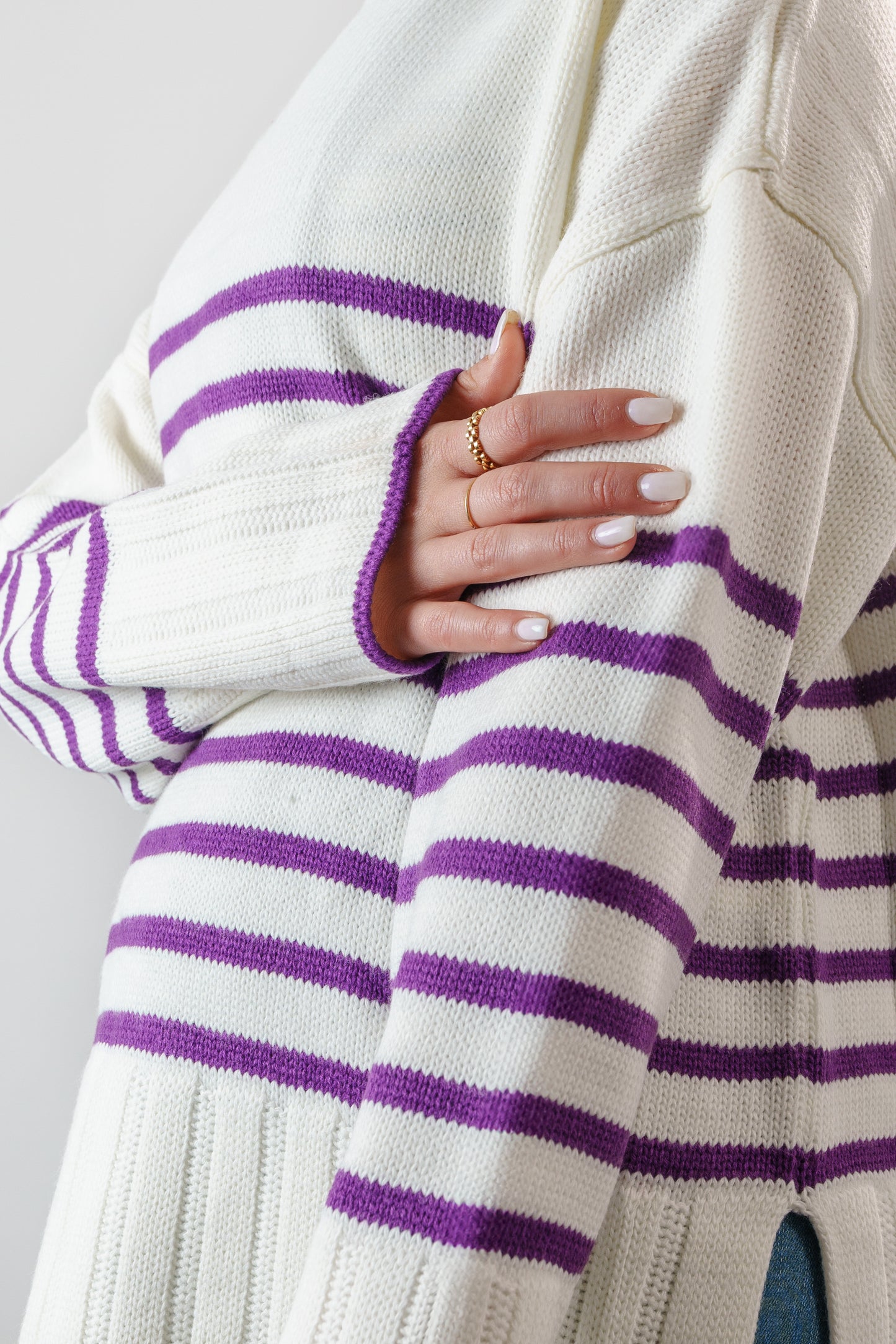 long striped sweater