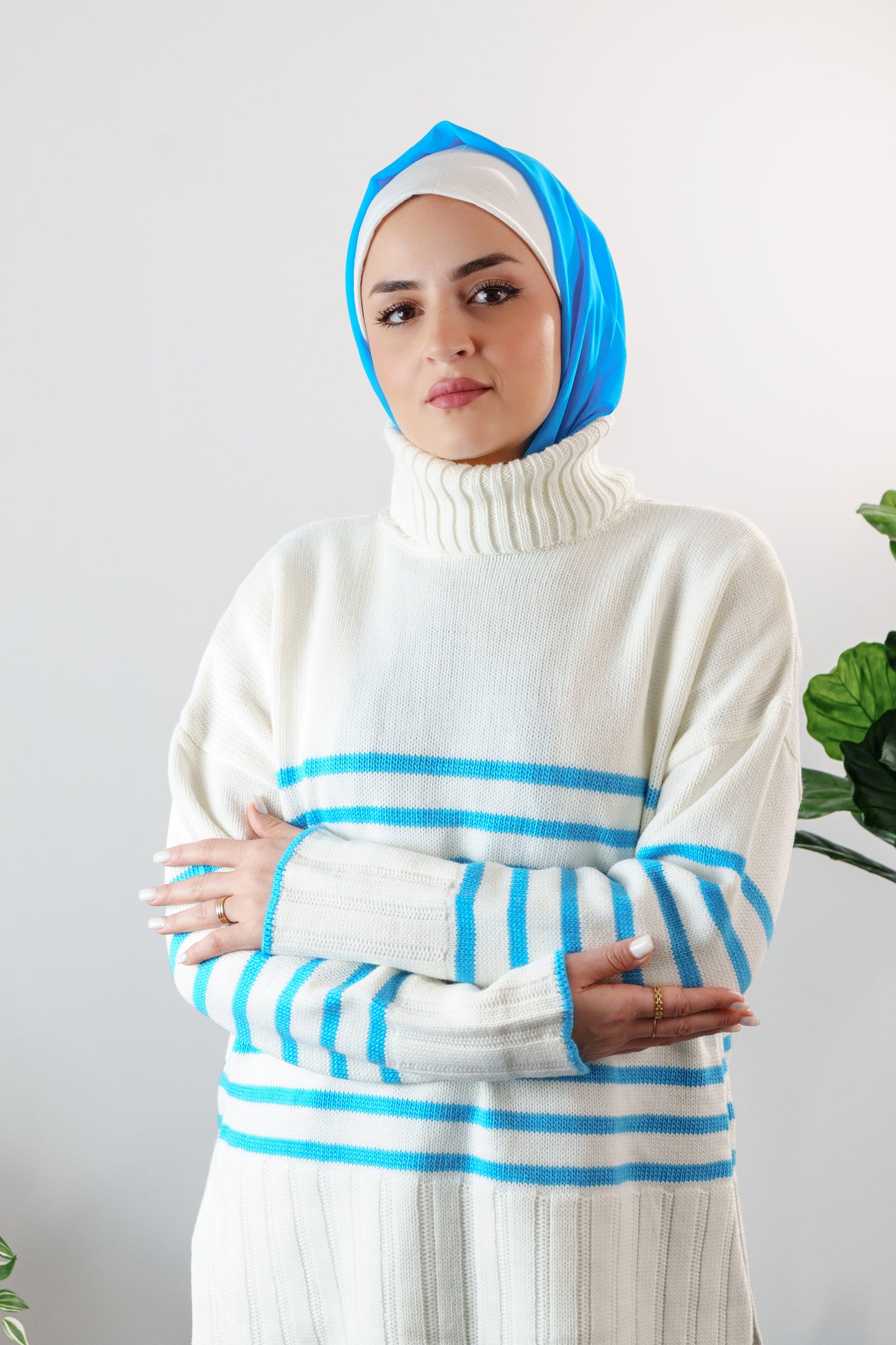 long striped sweater