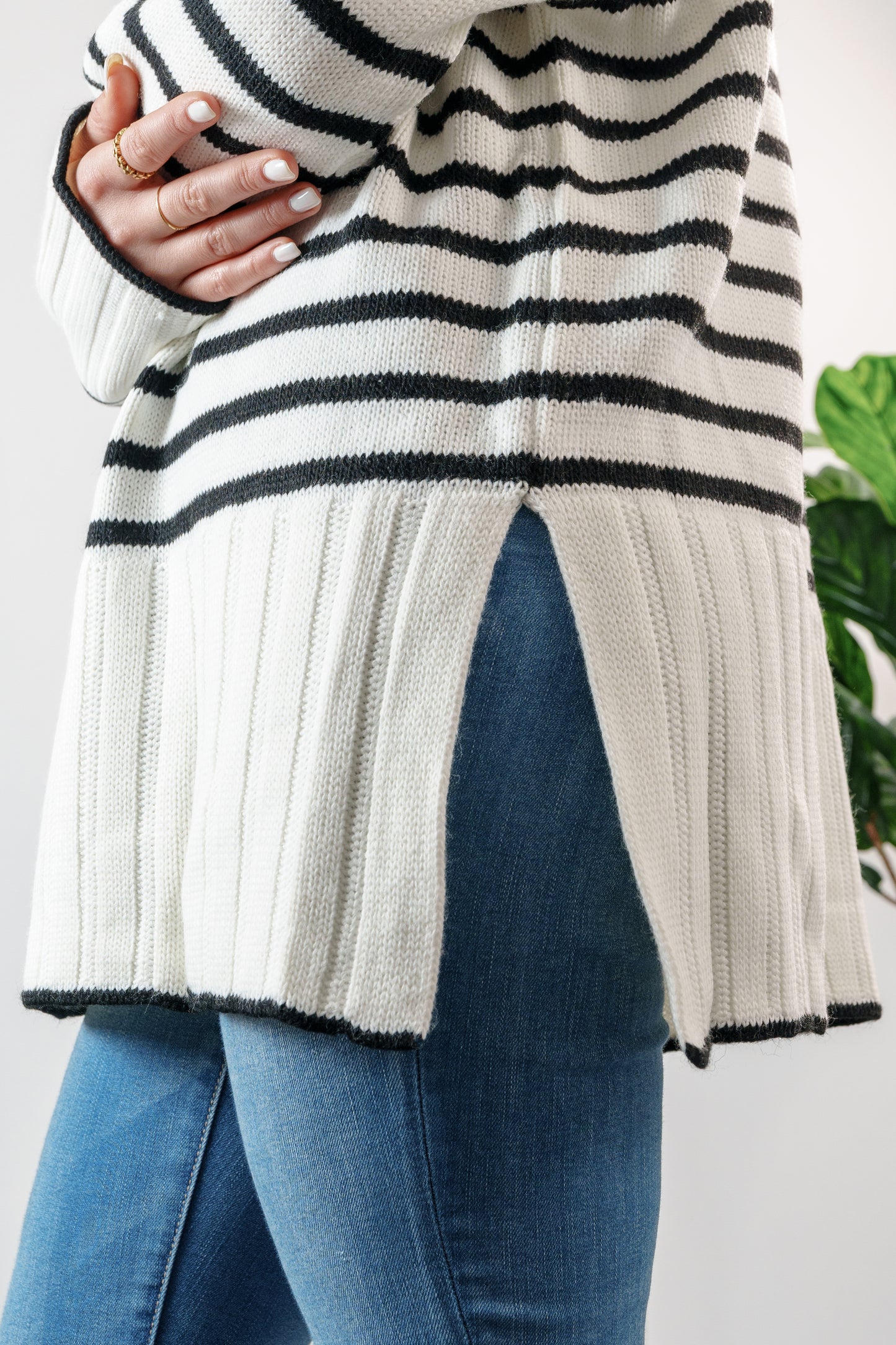 long striped sweater