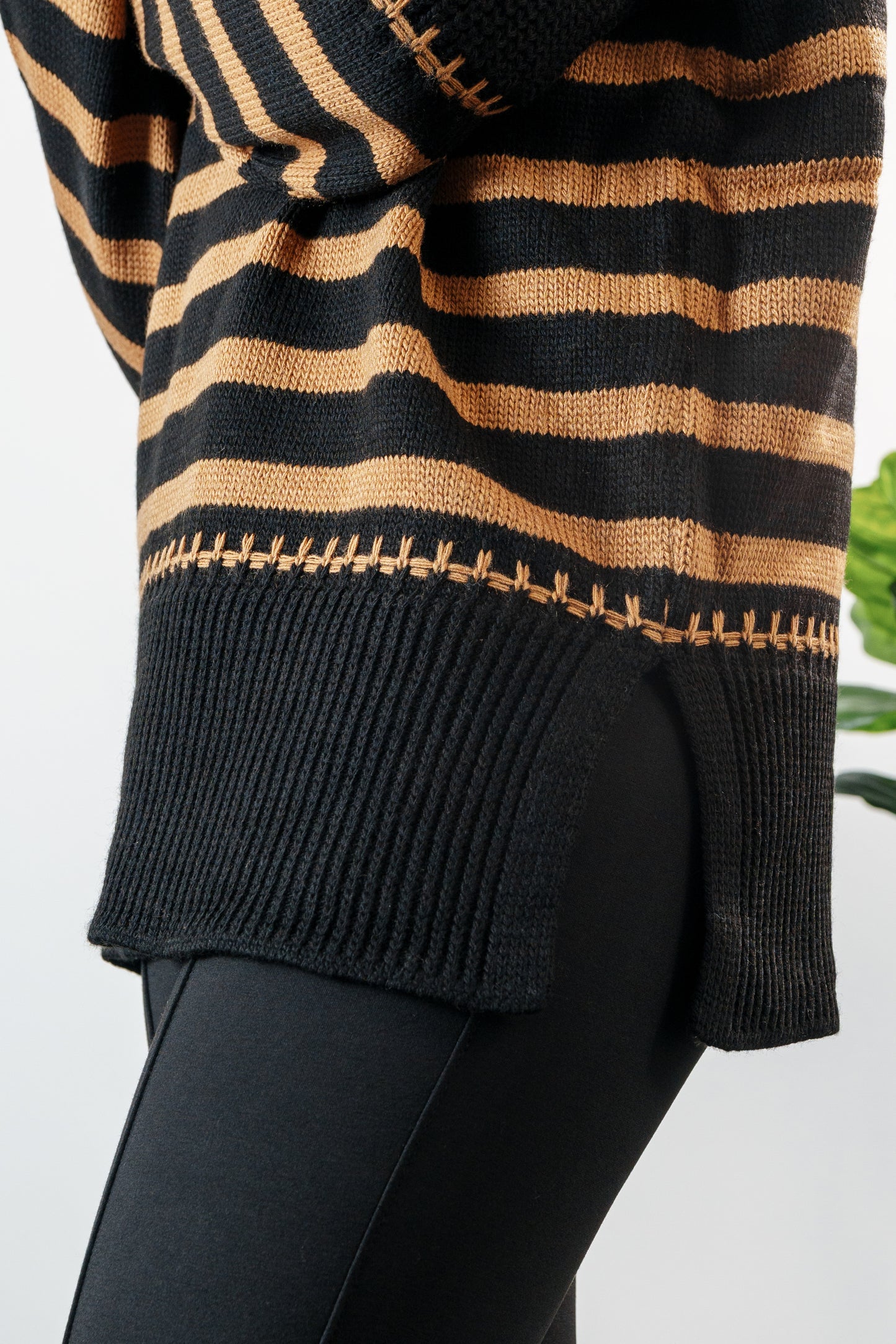 long striped sweater