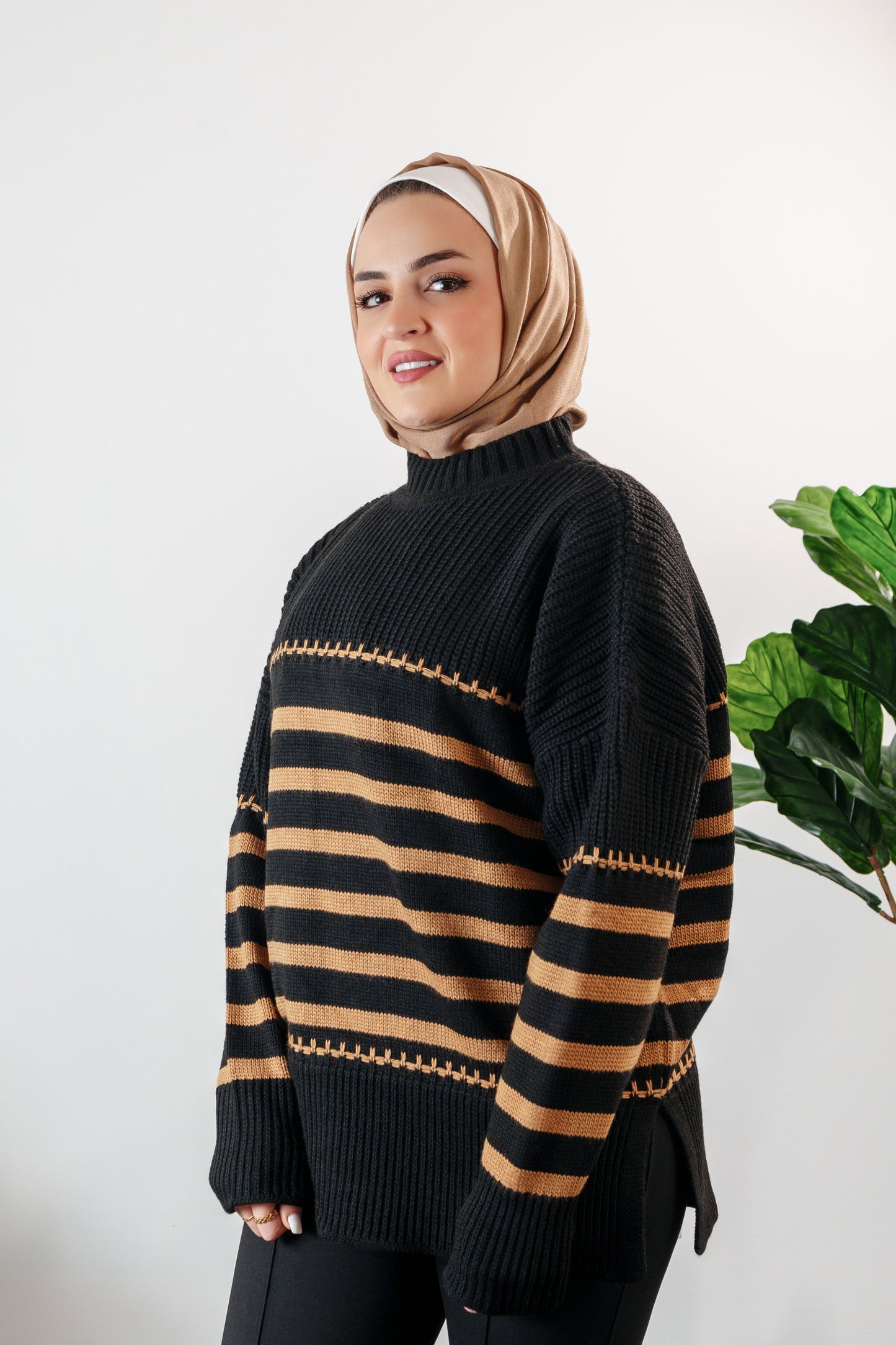 long striped sweater