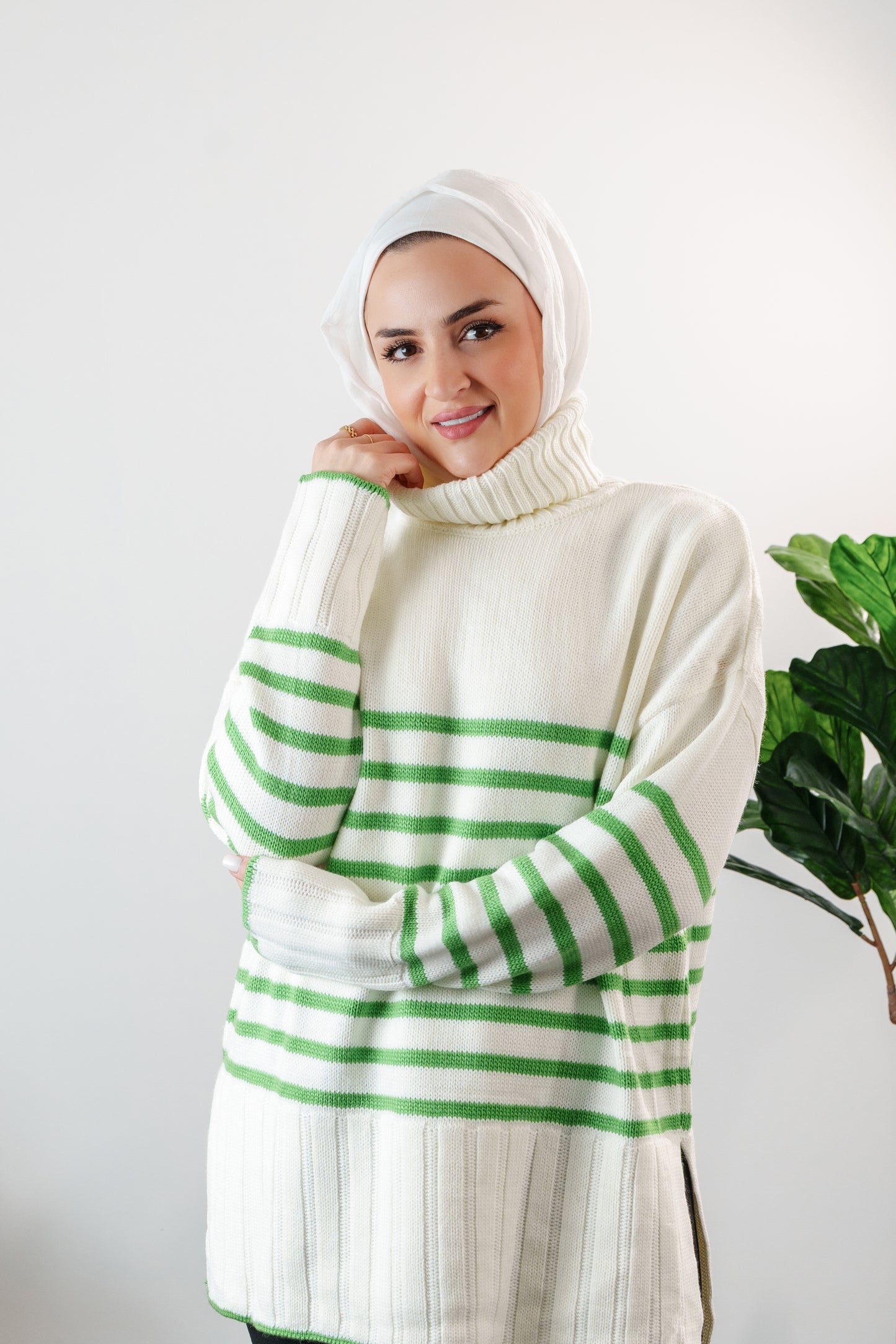 long striped sweater