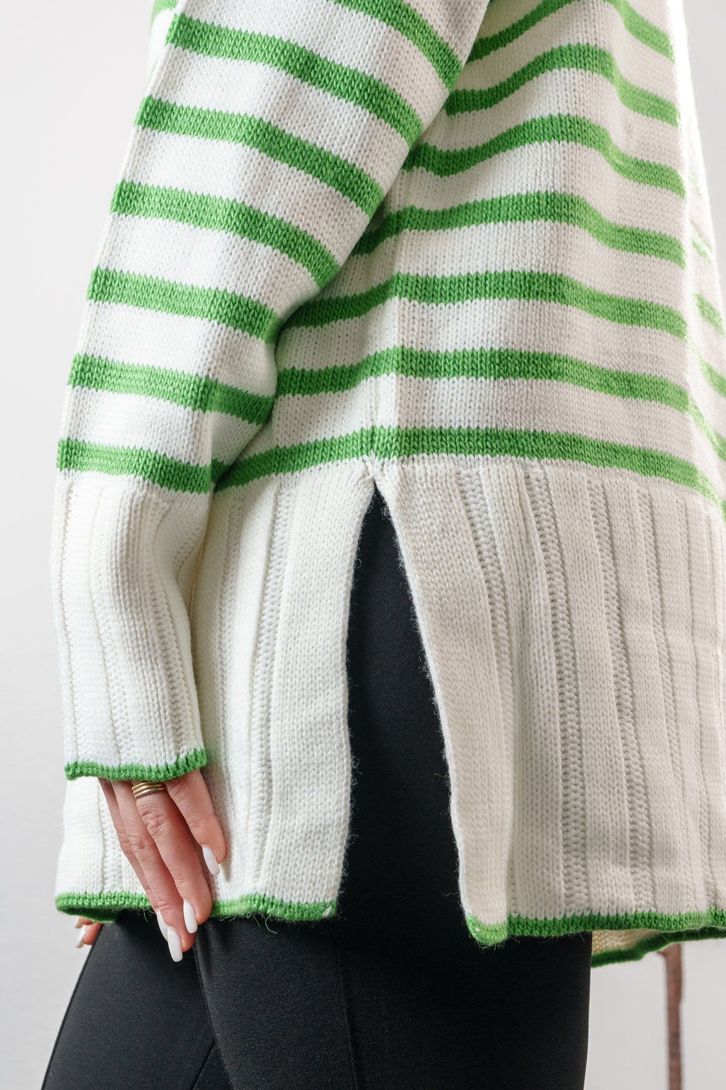 long striped sweater