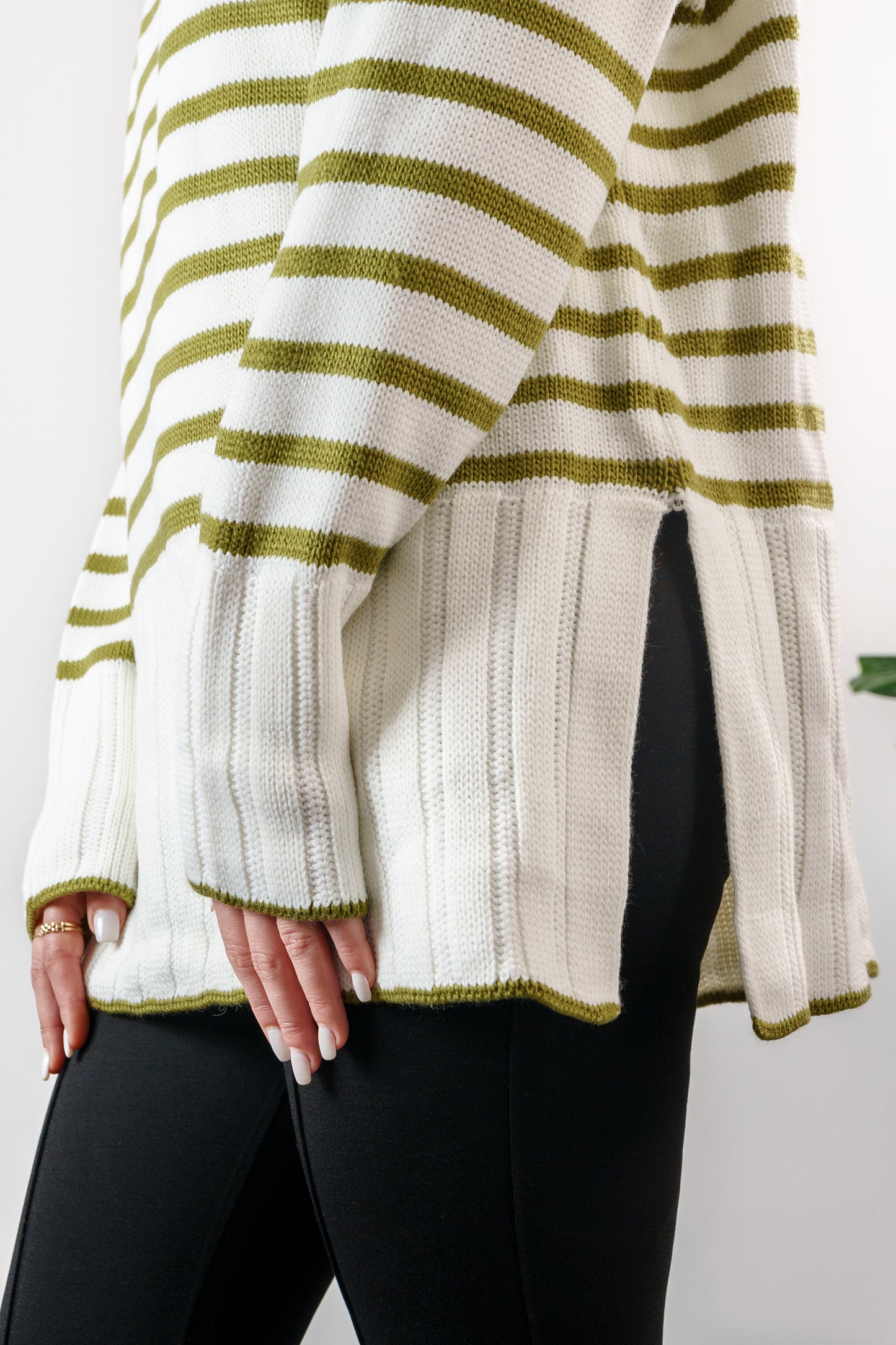 long striped sweater