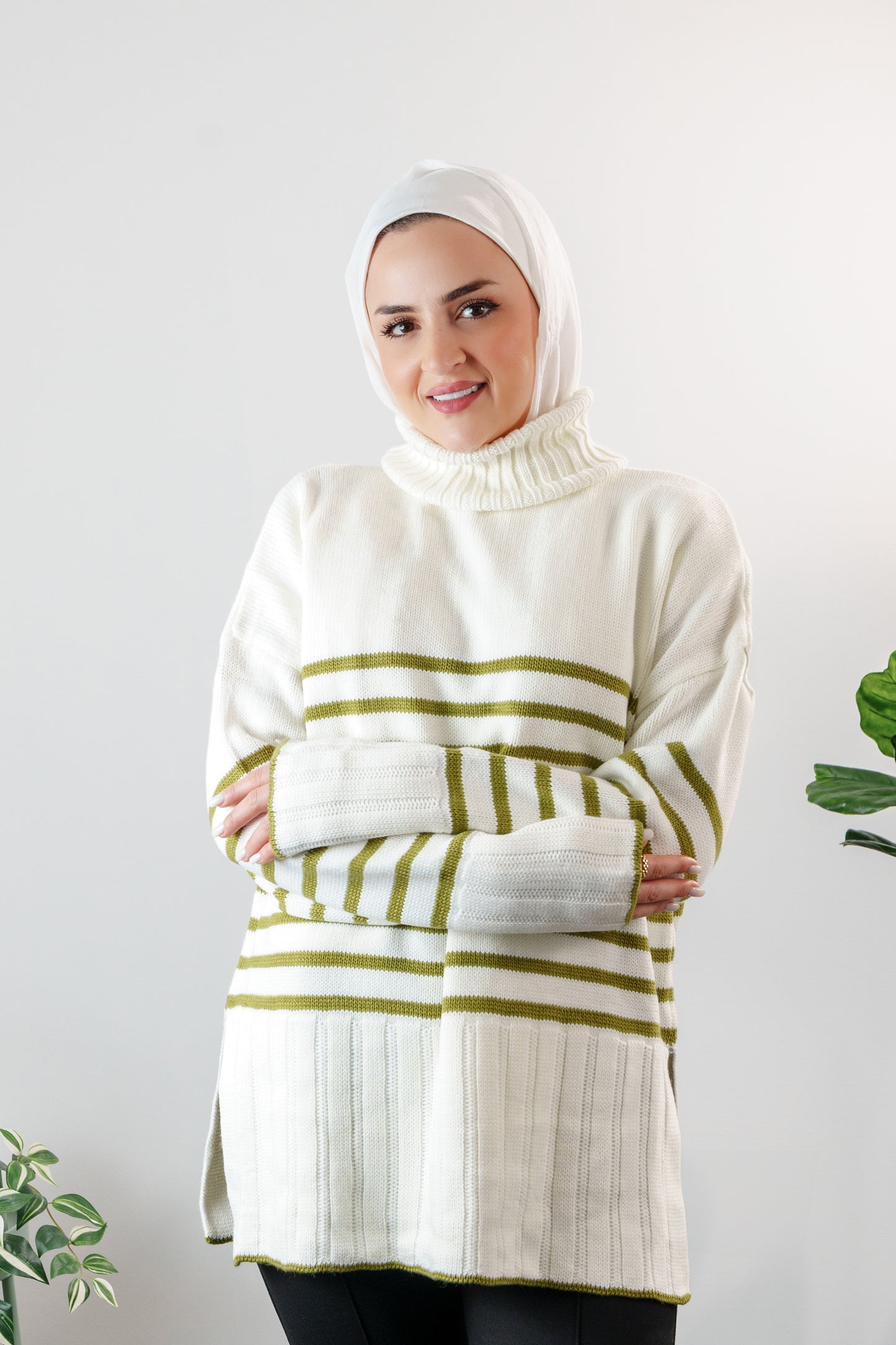 long striped sweater