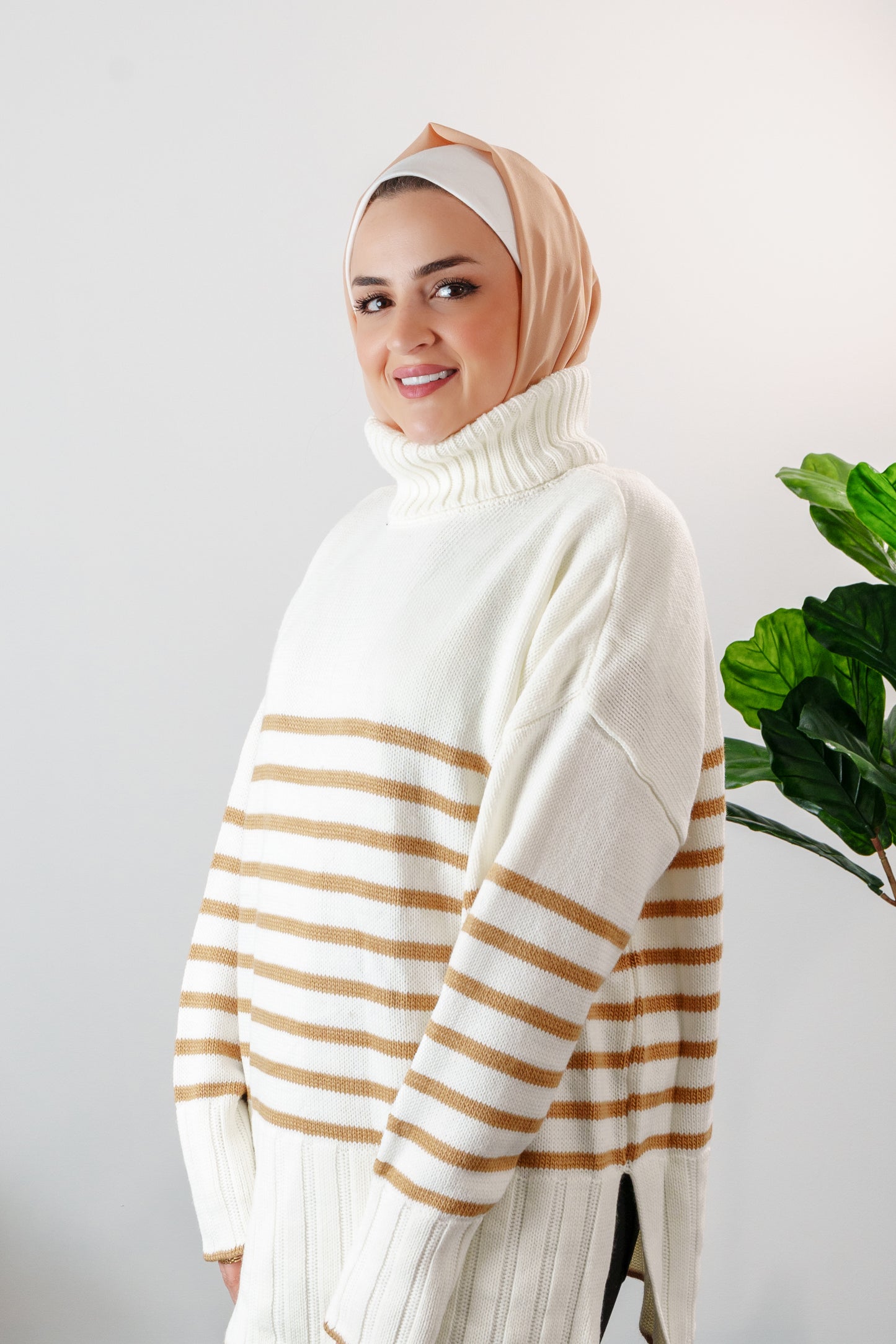 long striped sweater