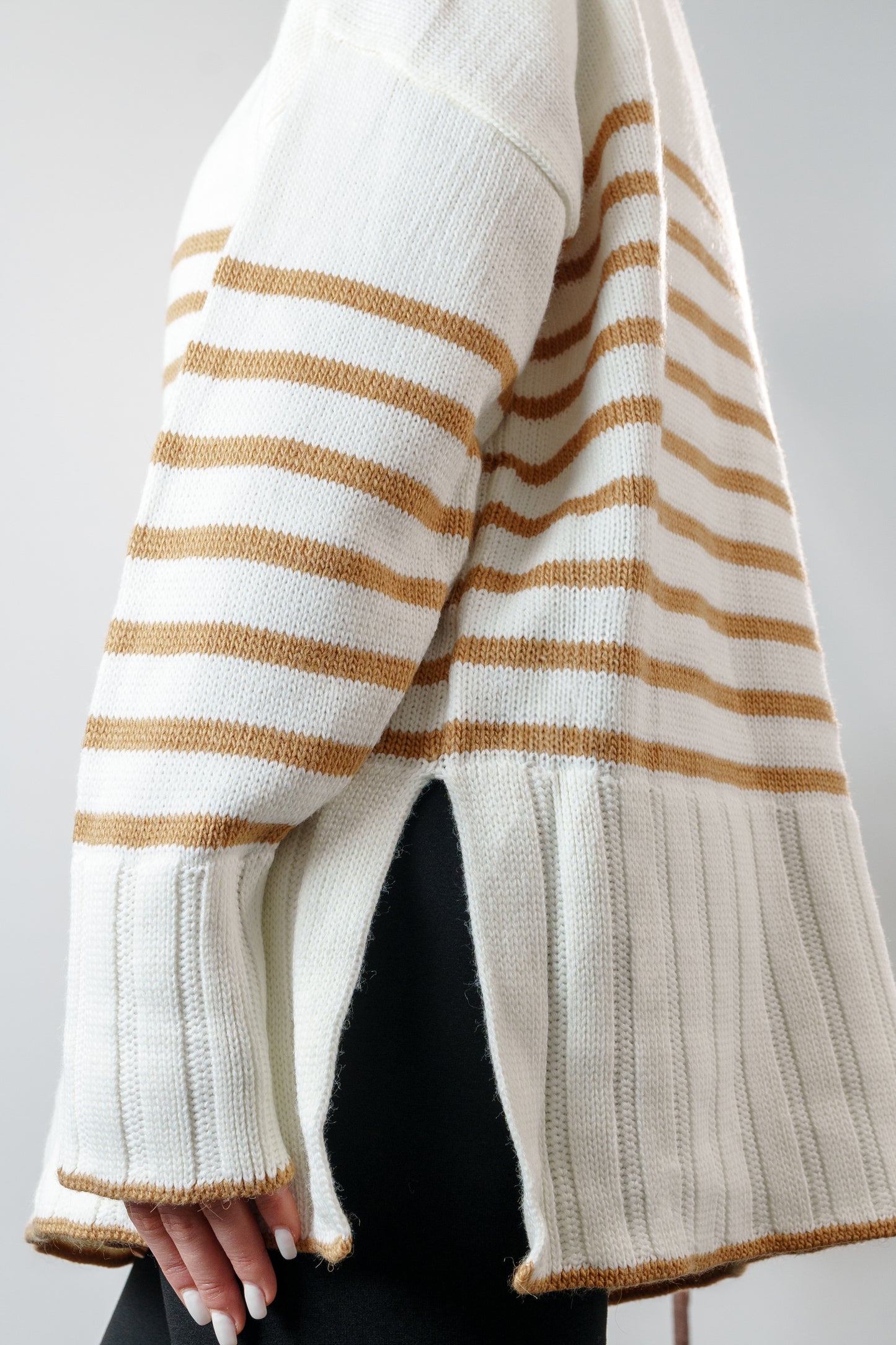 long striped sweater