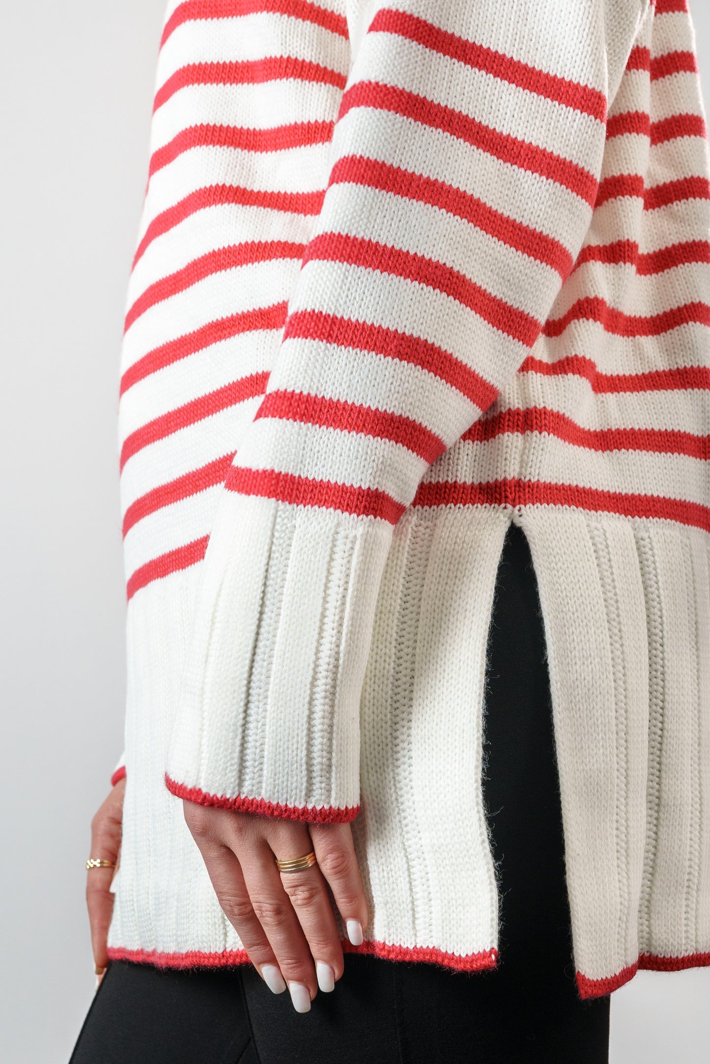 long striped sweater