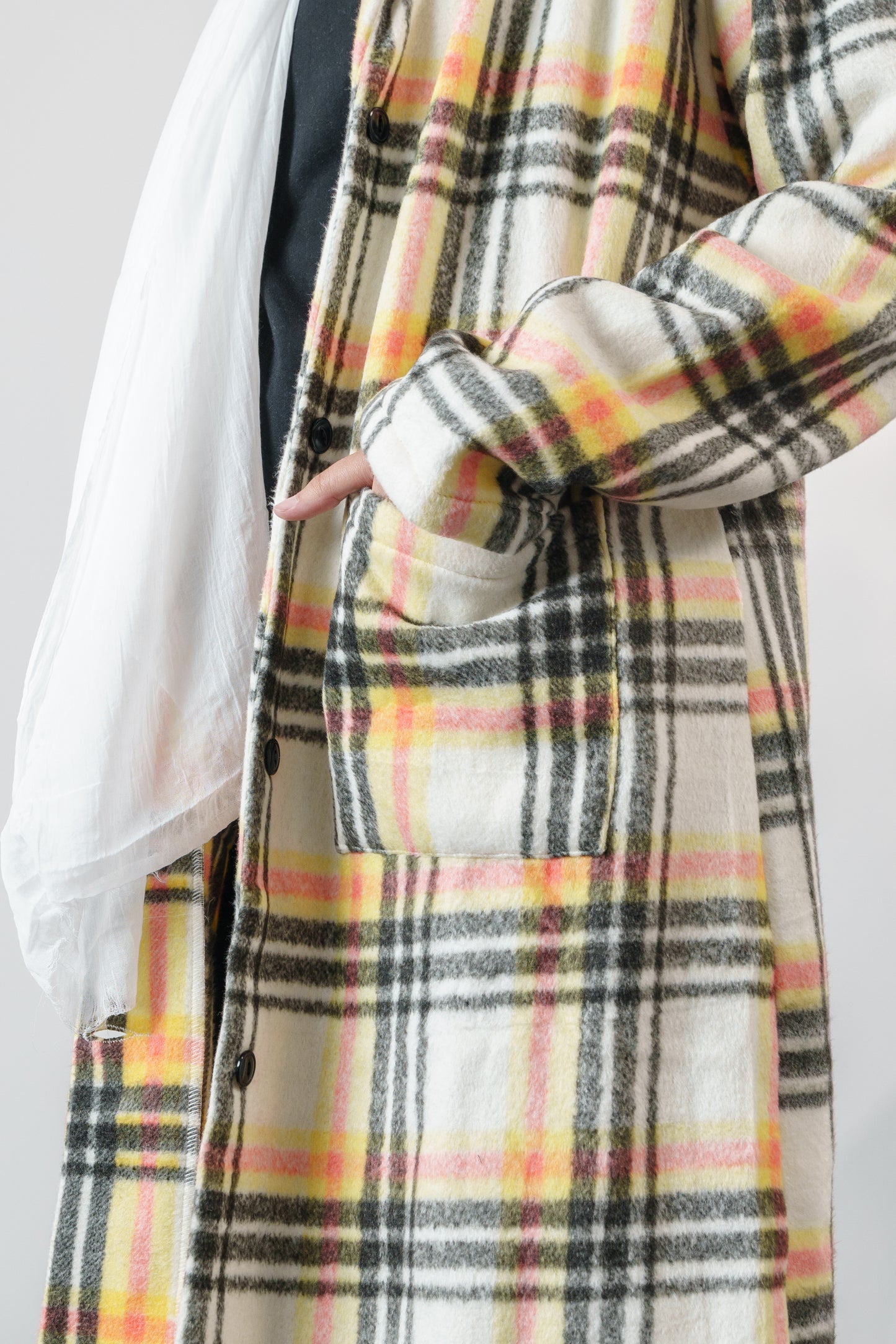 Women's Plaid Long Coat - Cozy Chic