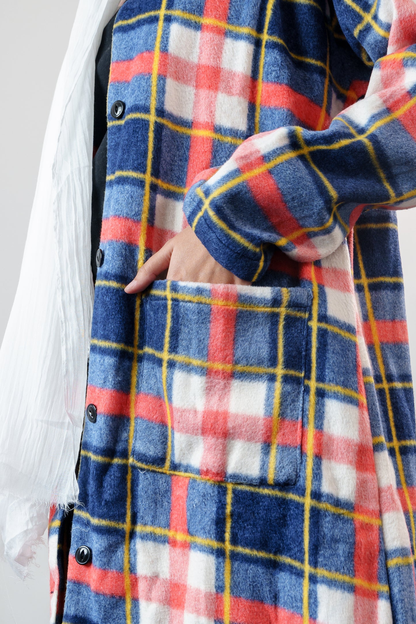 Women's Plaid Long Coat - Cozy Chic