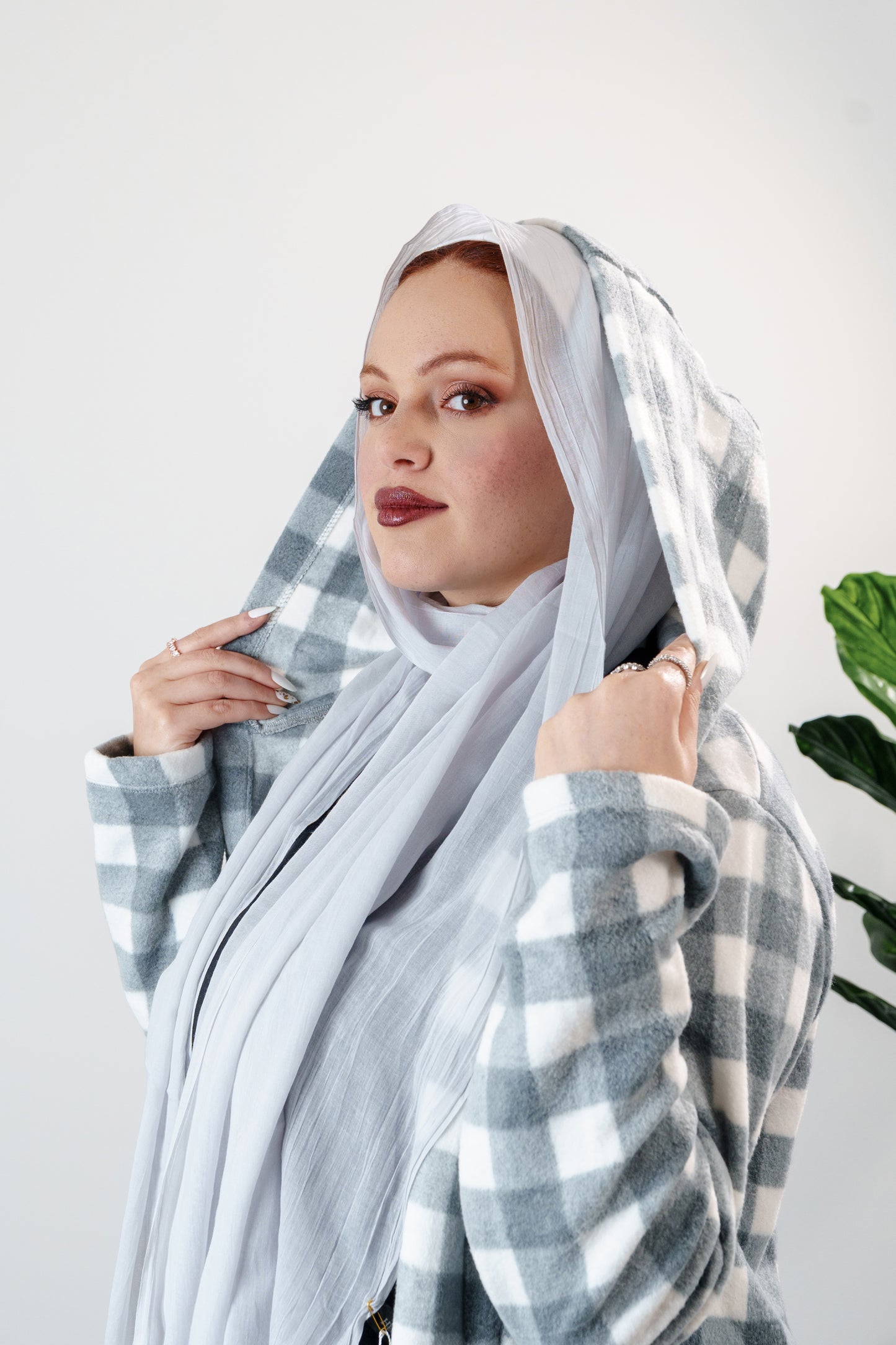 Women's Plaid Long Coat - Cozy Chic