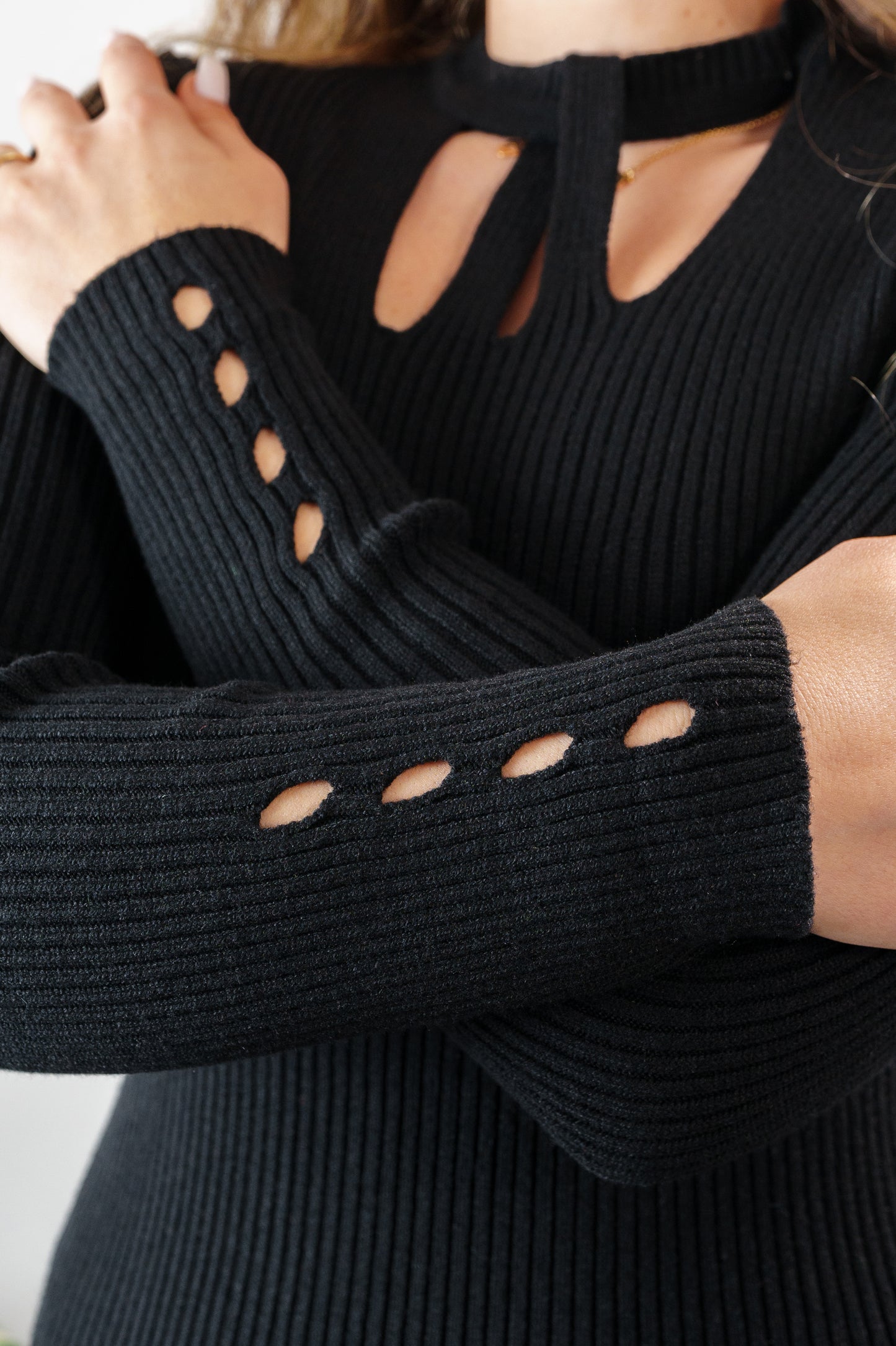 Women's Knit Bodycon Dress with Cutout Detail