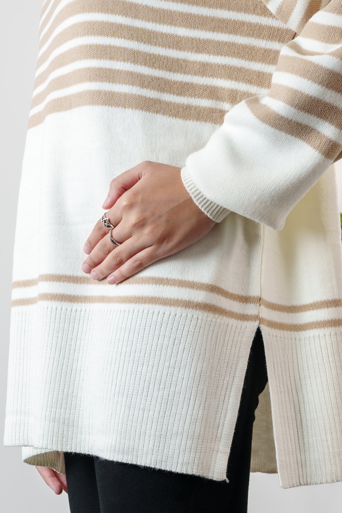 long striped sweater