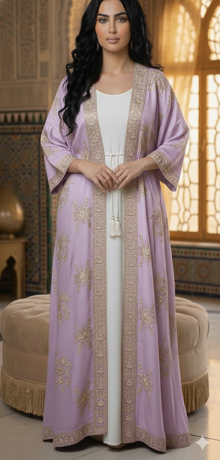 Baroque Embroidered abaya