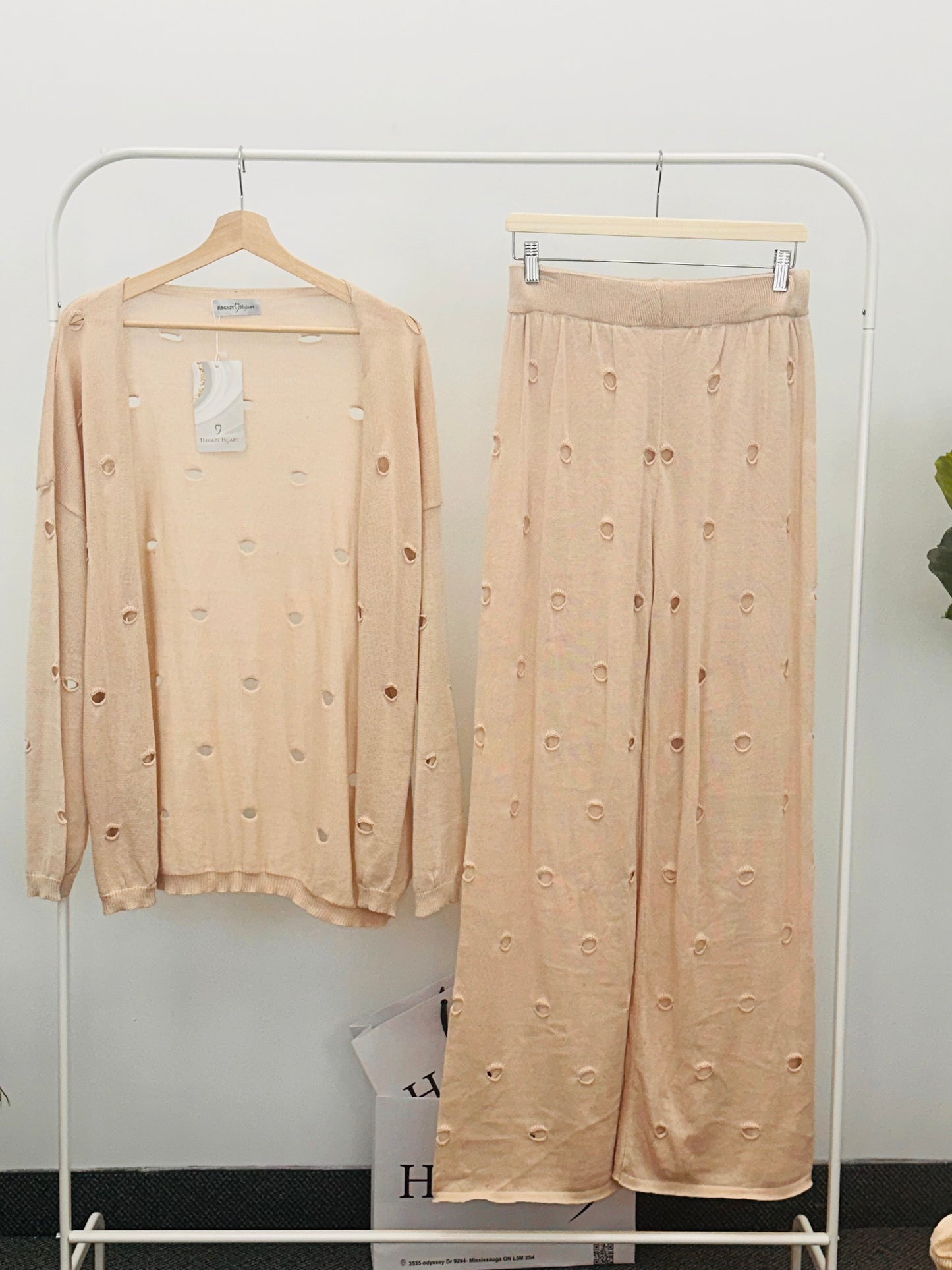 Set koresha open work long jacket + trousers