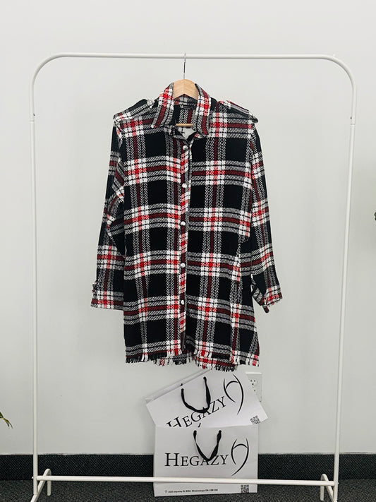 check shirt back belt