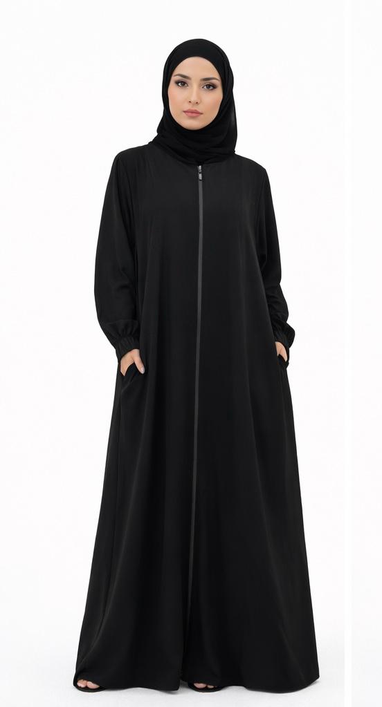 Timeless Zippered Black Abaya