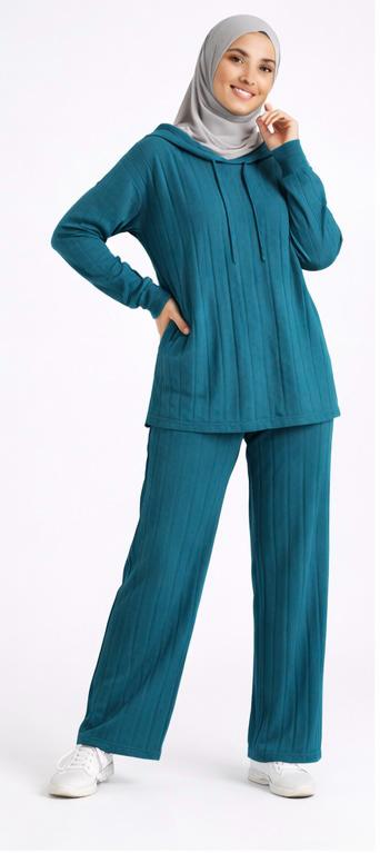 Ribbed hoodie Co-Ord Set