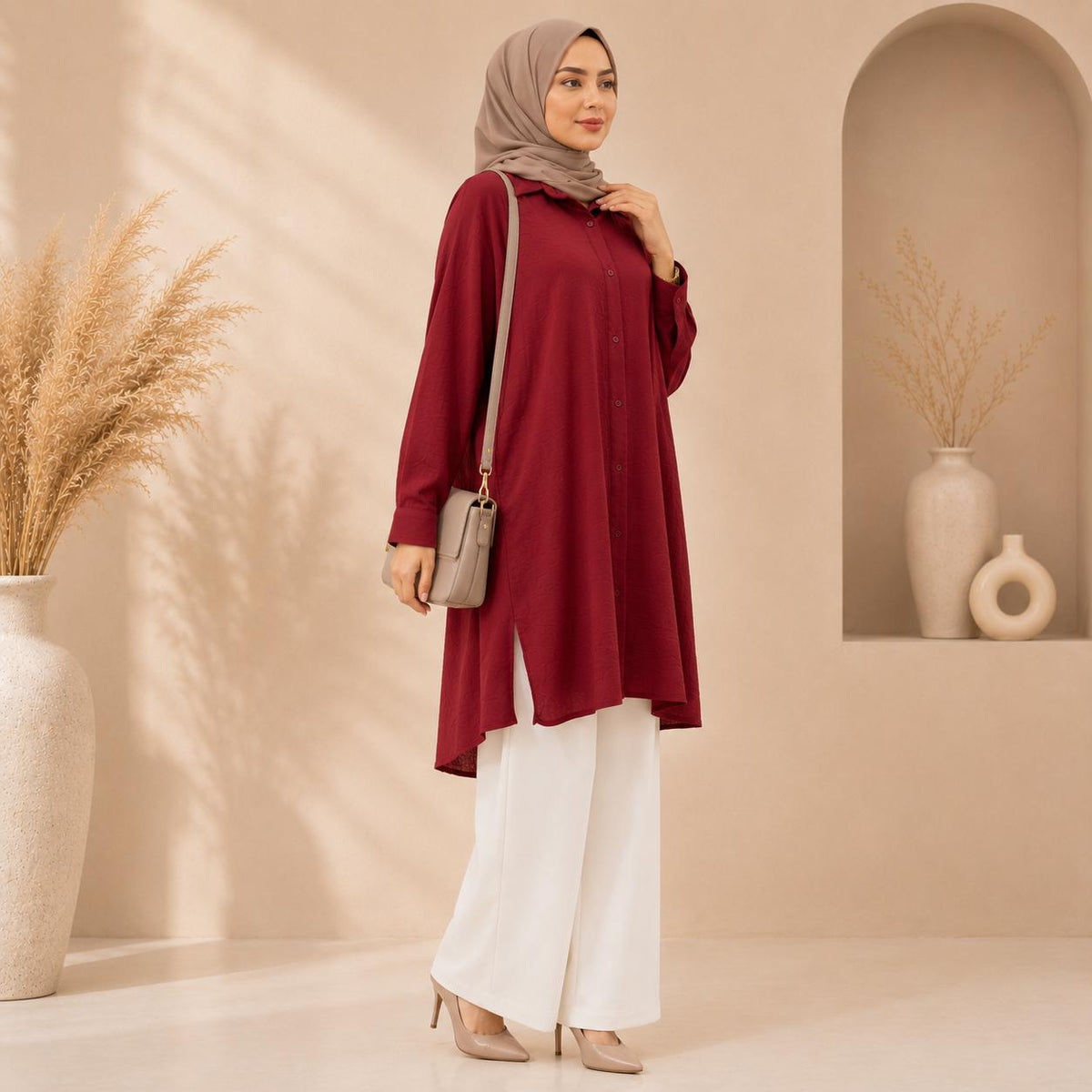 Midi Crinkled Flow Shirt