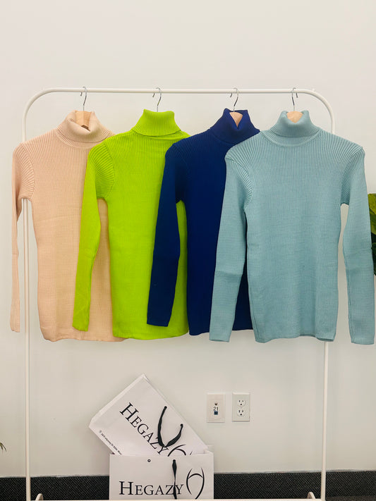 Pullover 1200 striped high collar