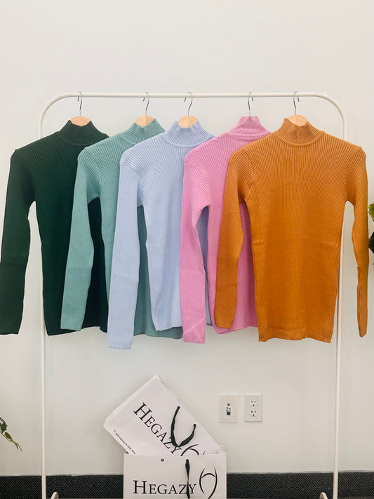 Pullover 1300 striped half collar