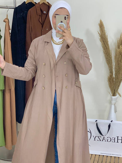 plain linen dress 108 with buttons (kroazya)