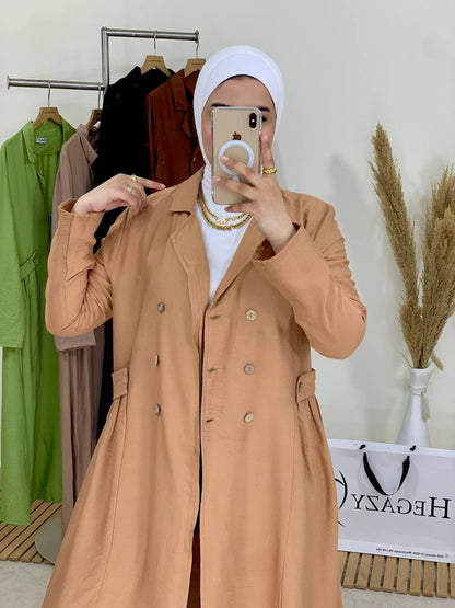 plain linen dress 108 with buttons (kroazya)