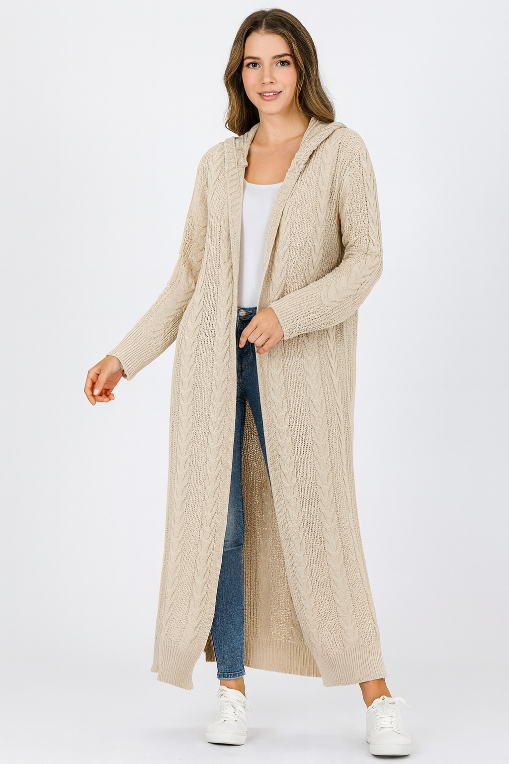 Timeless Cable-Knit Longline Cardigan
