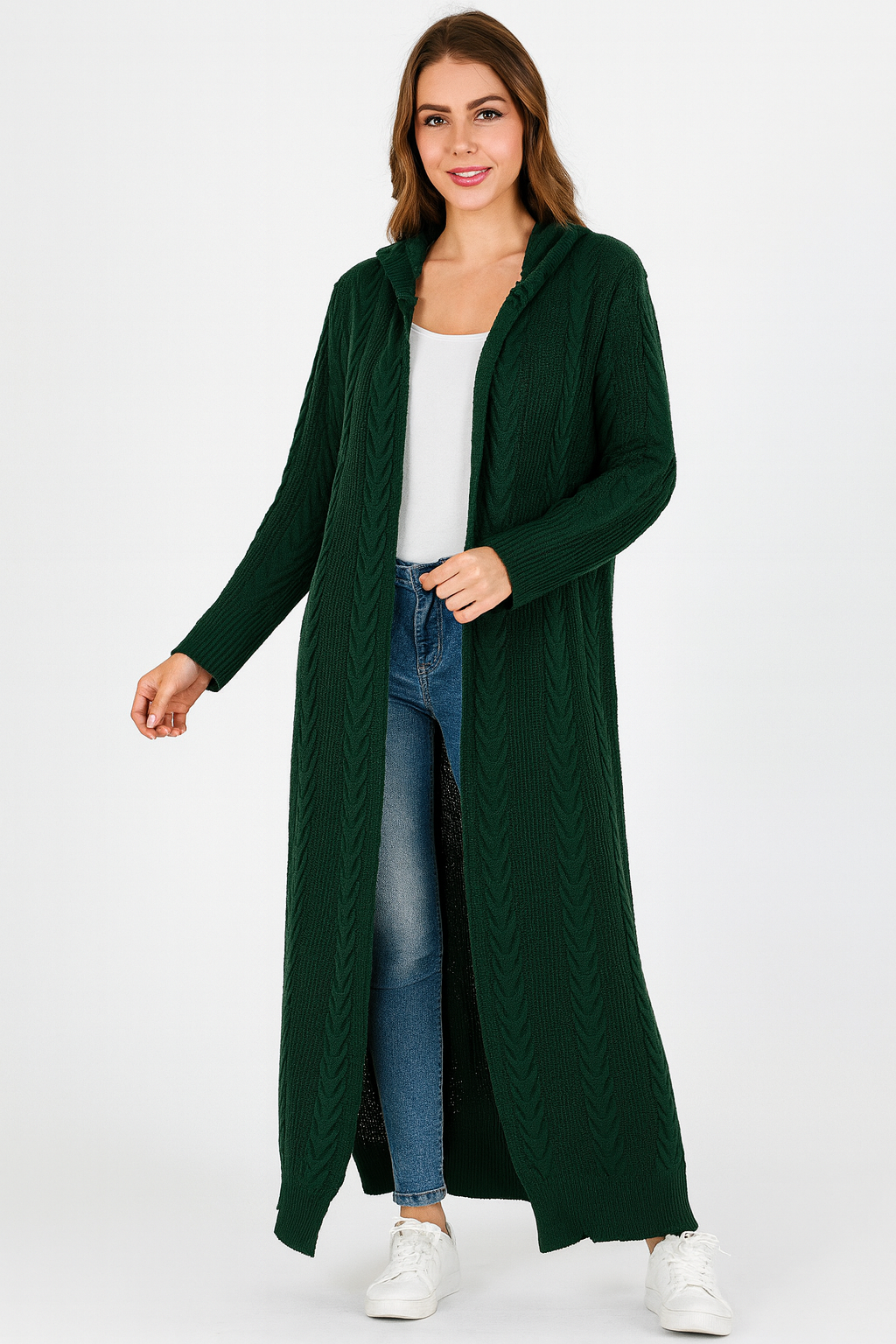 Timeless Cable-Knit Longline Cardigan