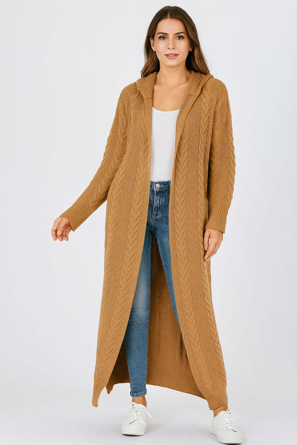 Timeless Cable-Knit Longline Cardigan