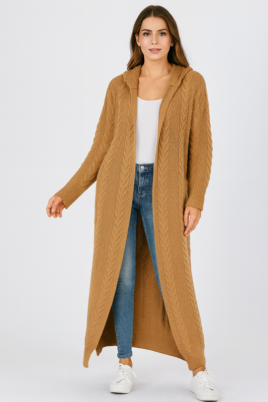 Timeless Cable-Knit Longline Cardigan