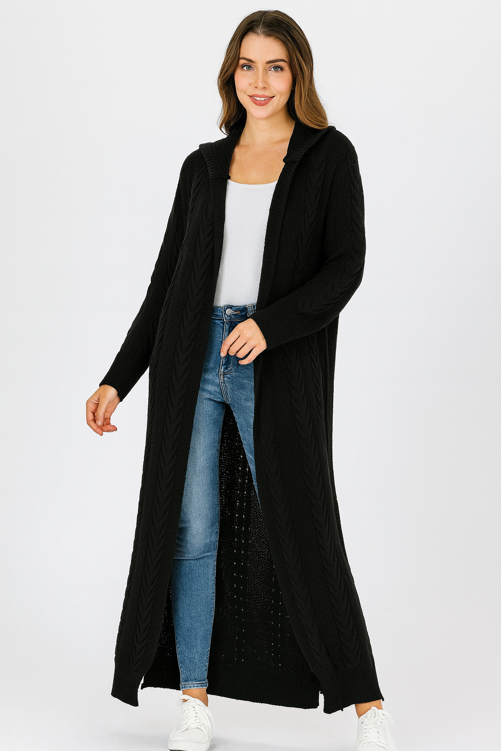 Timeless Cable-Knit Longline Cardigan